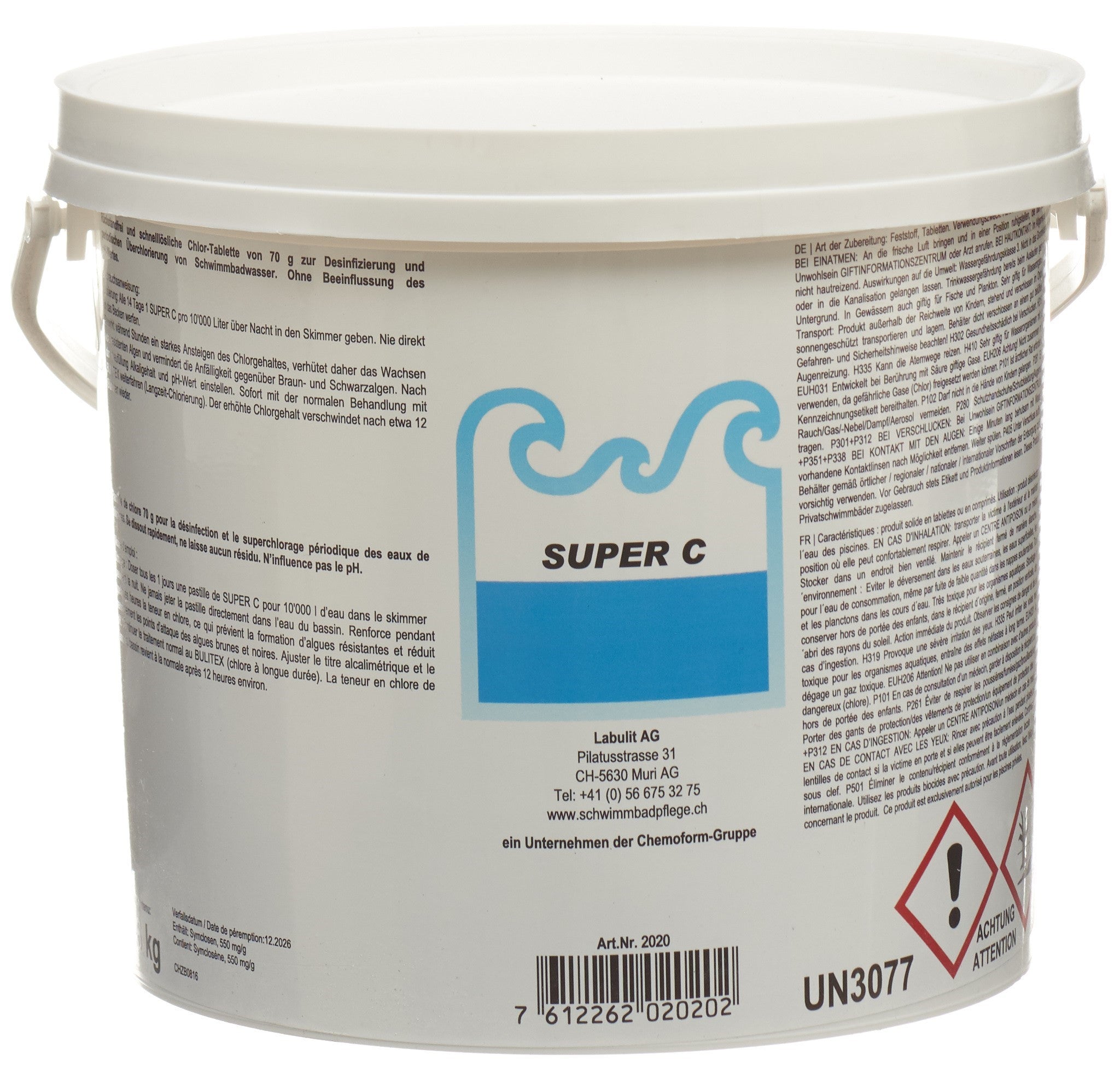 Superchlorage Super C Comprimés 70g 38 Pièces | Efficacité Renforcée