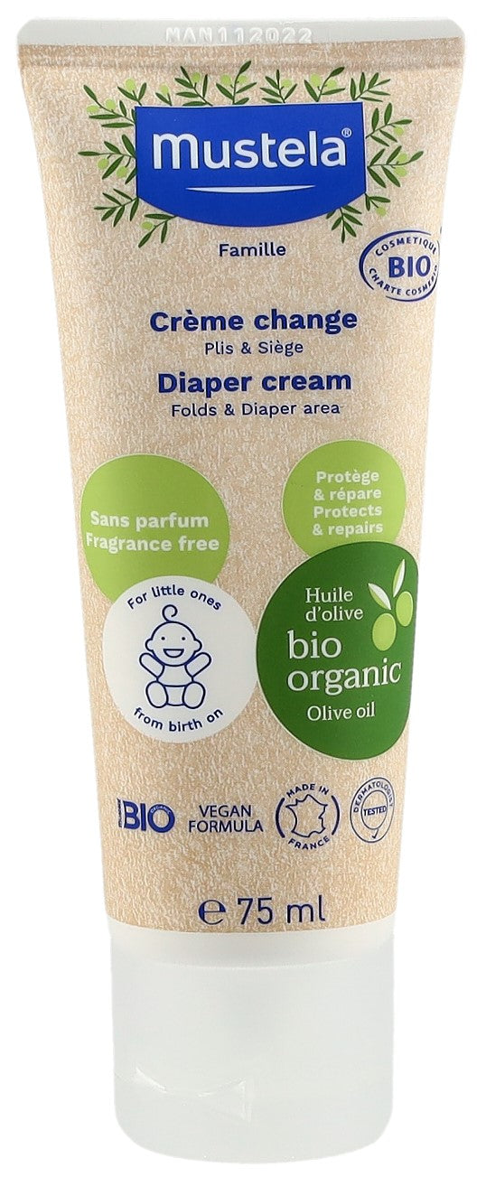 Mustela BIO Crème pour le Change Bébé 75 ml | Soin Apaisant