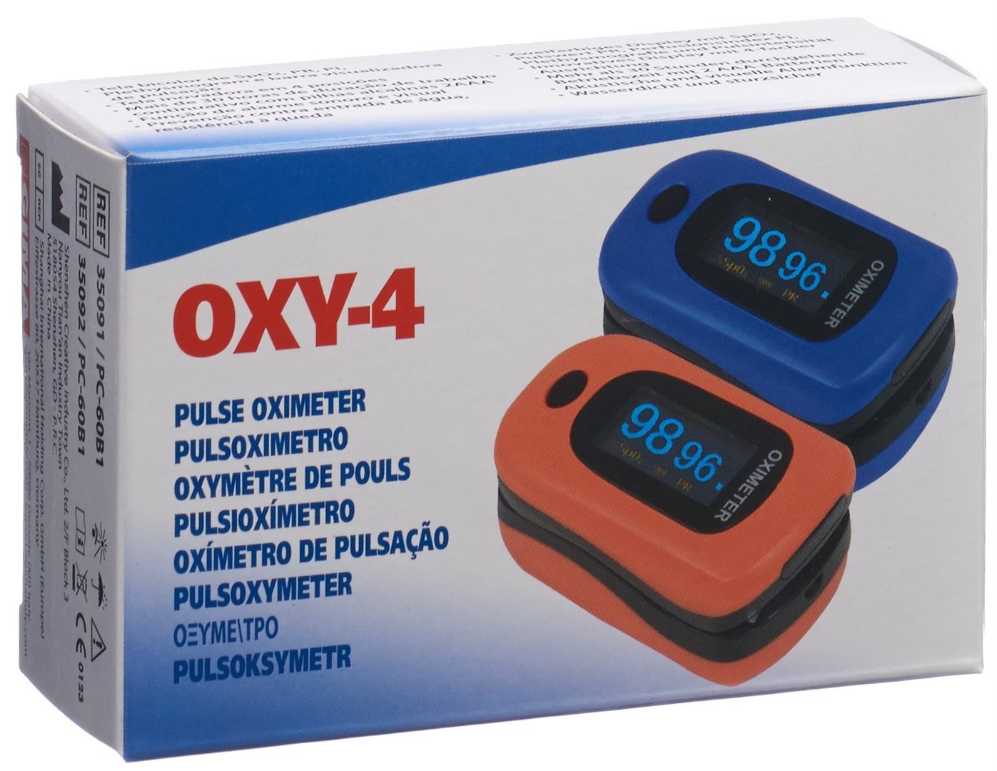 GIMA Oxymètre de Pouls OXY-4 Bleu - Mesure Précise SpO2 et Fréquence Cardiaque