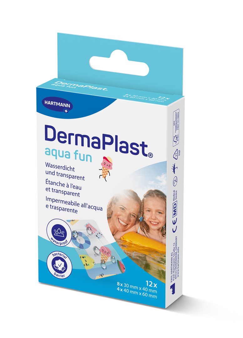 DERMAPLAST Aqua Fun Pansements Imperméables 12 Pièces | Protection Idéale