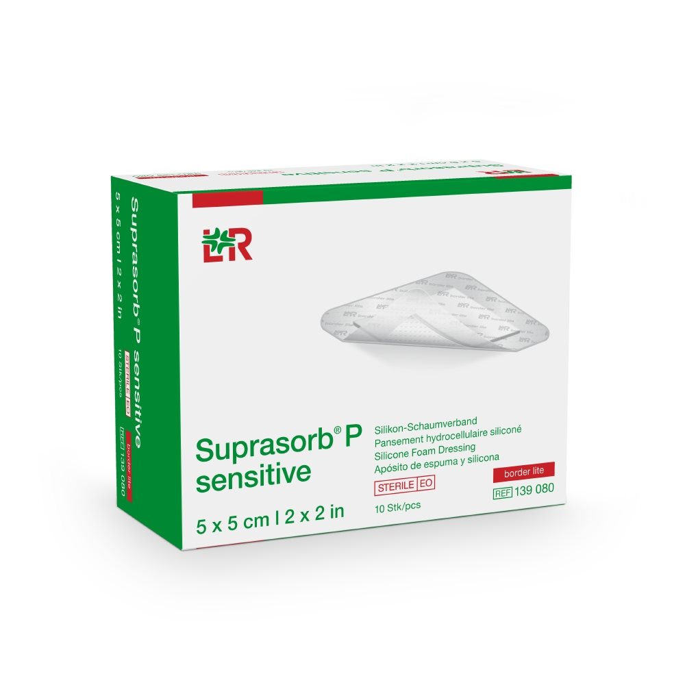 SUPRASORB P sensitive border lite pansement 5 x 5 cm 10 pièces