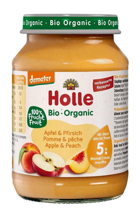 Holle Pomme Pêche Purée Bébé Bio 190 g