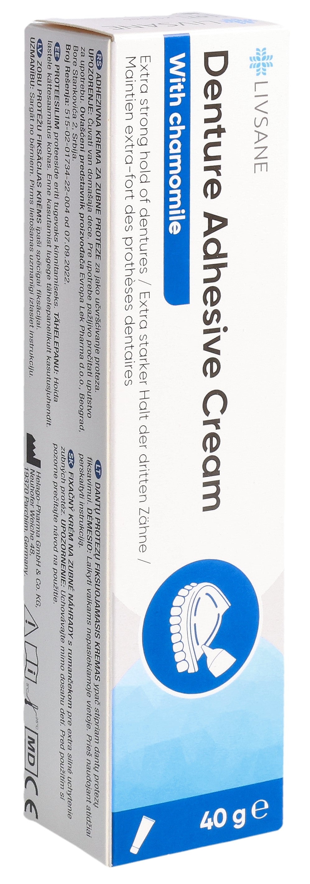 LIVSANE Crème Adhésive Prothèses Dentaires Maintien Fort | Tube 40 g