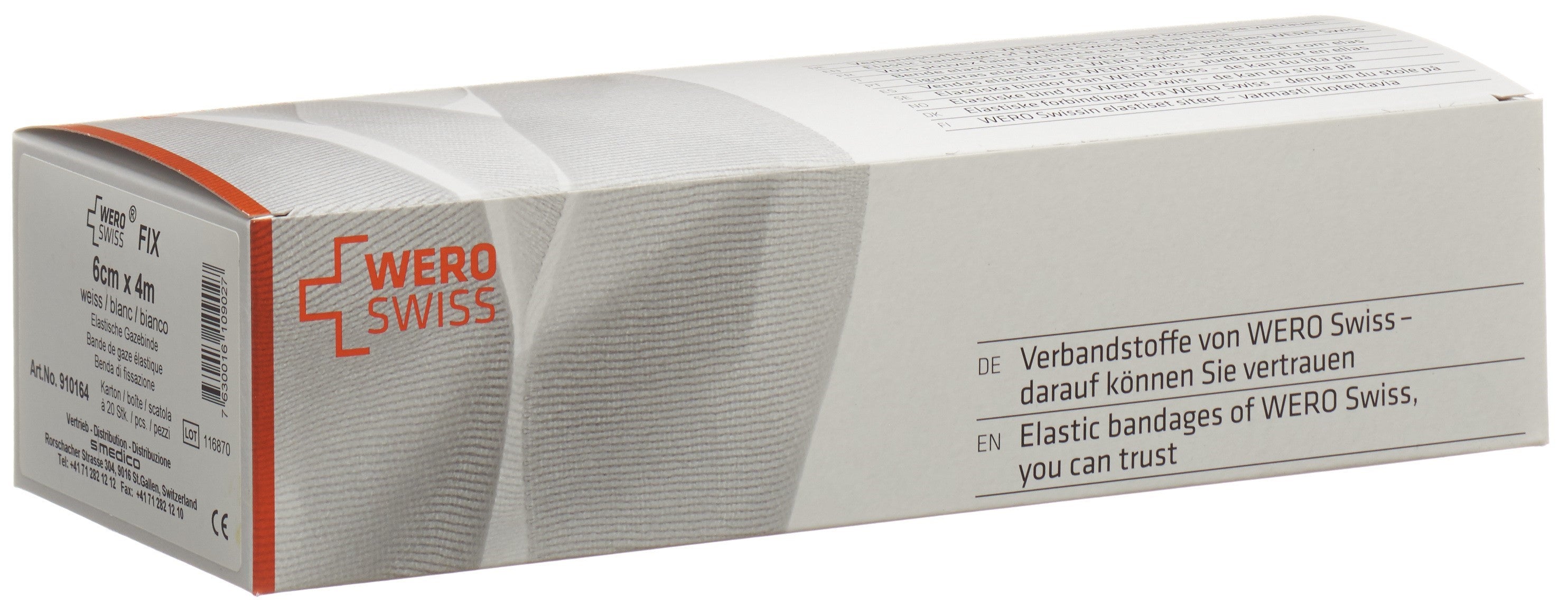 WERO SWISS Fix bande gaze él 4mx6cm blanc 20 pce