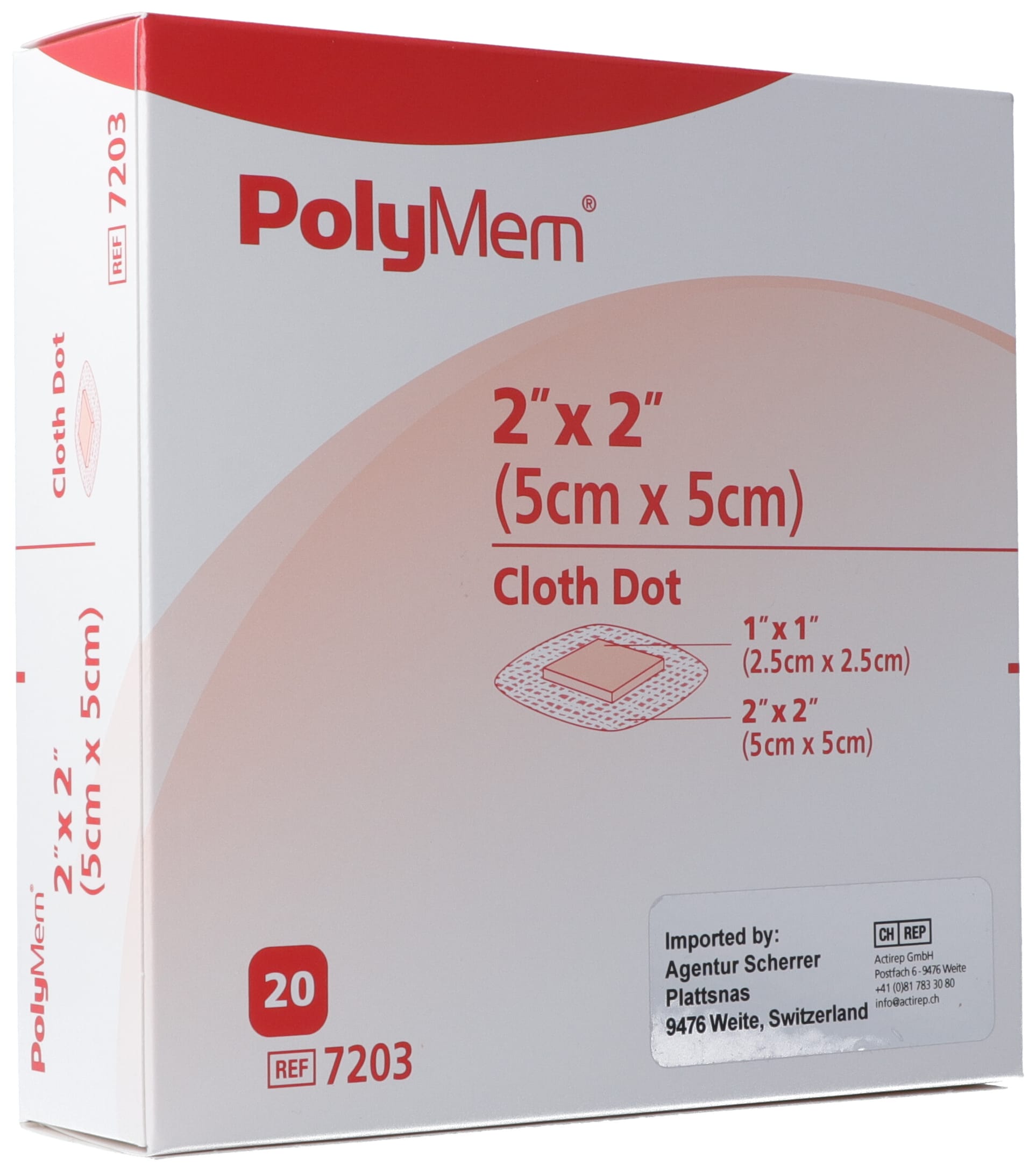 POLYMEM Pansement Adhésif Soin des Plaies 5 x 5 cm | 20 Pièces