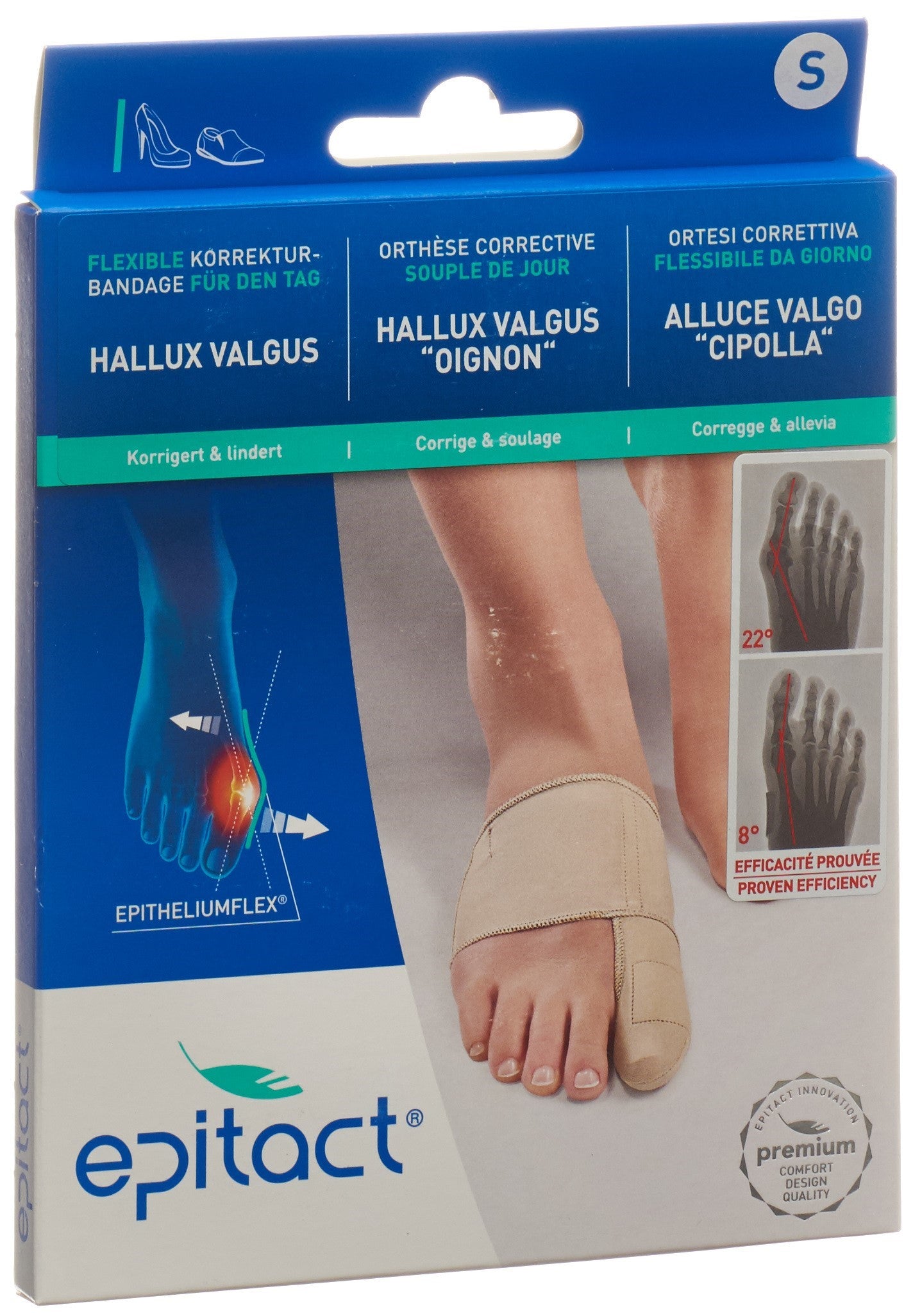 EPITACT Orthèse Souple Hallux Valgus Jour Taille S 20-21.5cm Confort