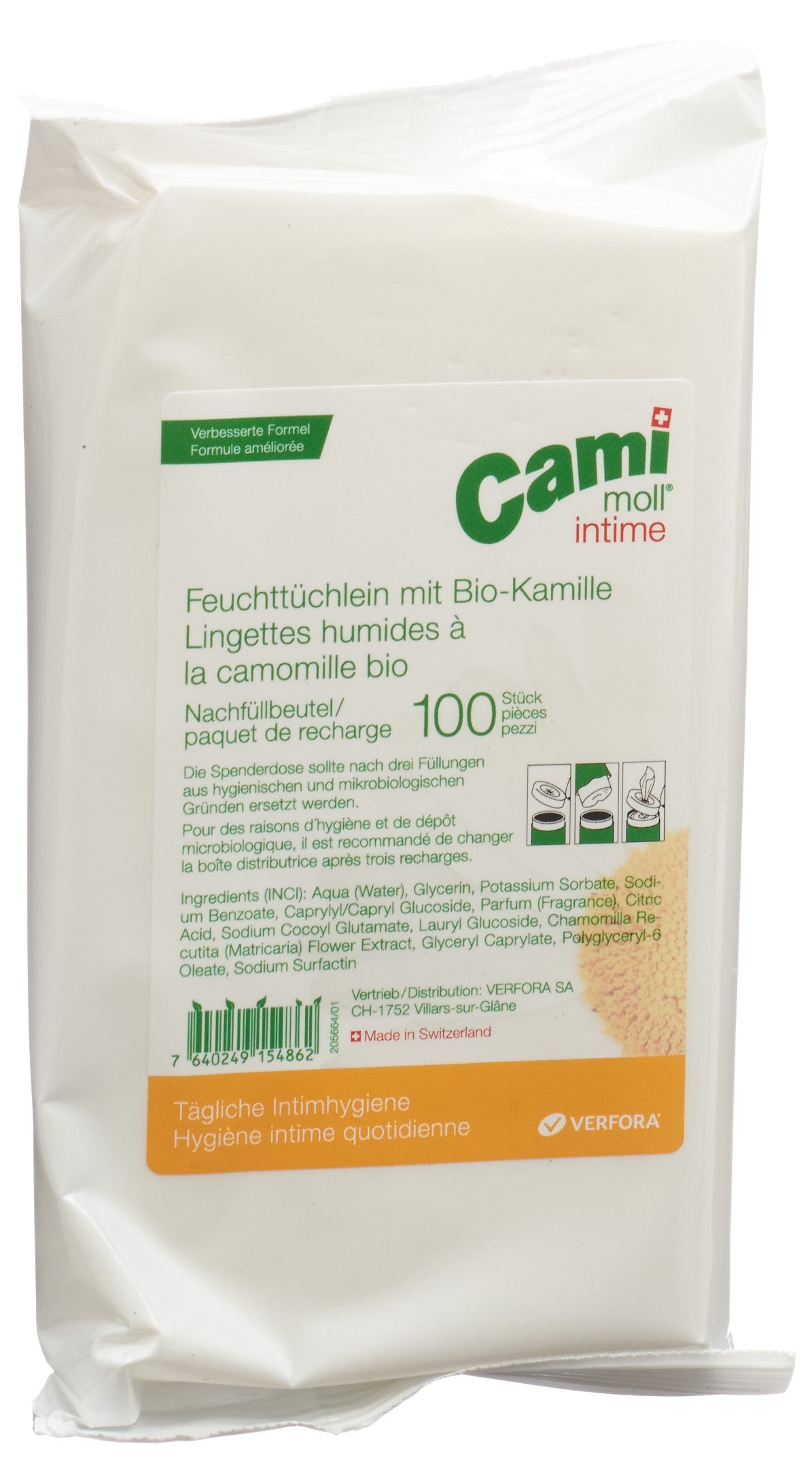 CAMI MOLL Serviettes Intimes Nettoyantes Douceur | 100 Pièces