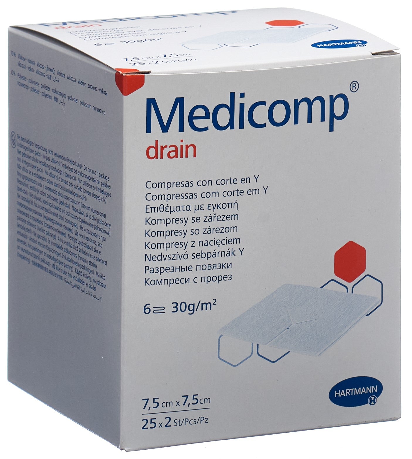MEDICOMP Compresses de Gaze Stériles 7.5 x 7.5 cm | Lot de 25 Sachets