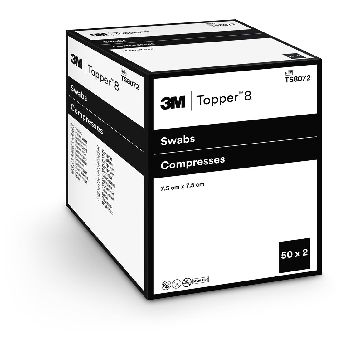 TOPPER Compresses Stériles 7.5x7.5cm pour Soins | Boîte 100 pièces
