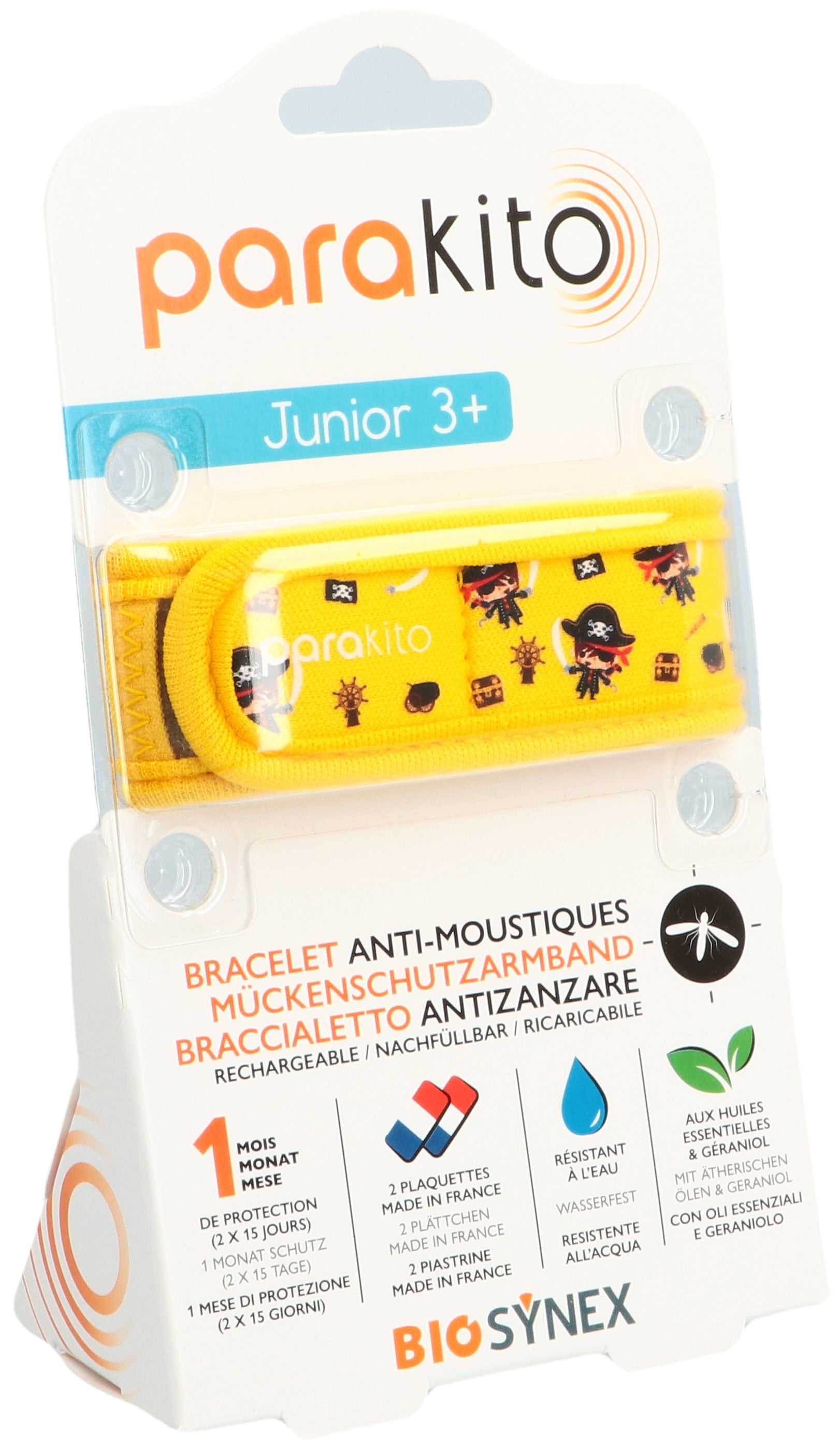 PARAKITO Bracelet Junior Pirates Anti-Moustiques Efficace | 1 Patch
