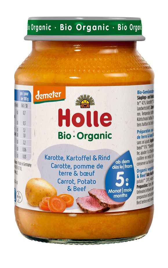 Holle Purée Carotte Pomme de Terre Boeuf Bio 190 g