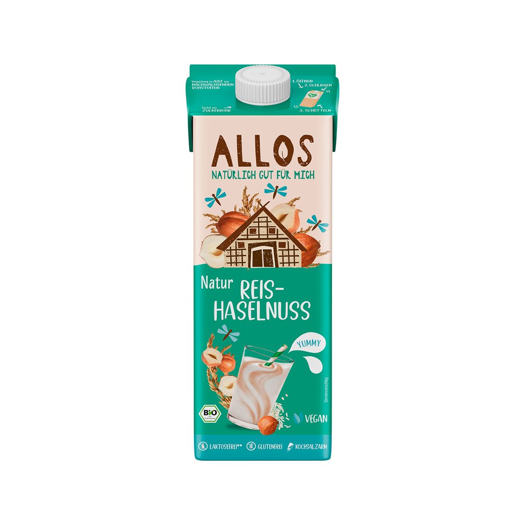 ALLOS Boisson Riz Noisette Bio 1 L | Sans Lactose, Vegan