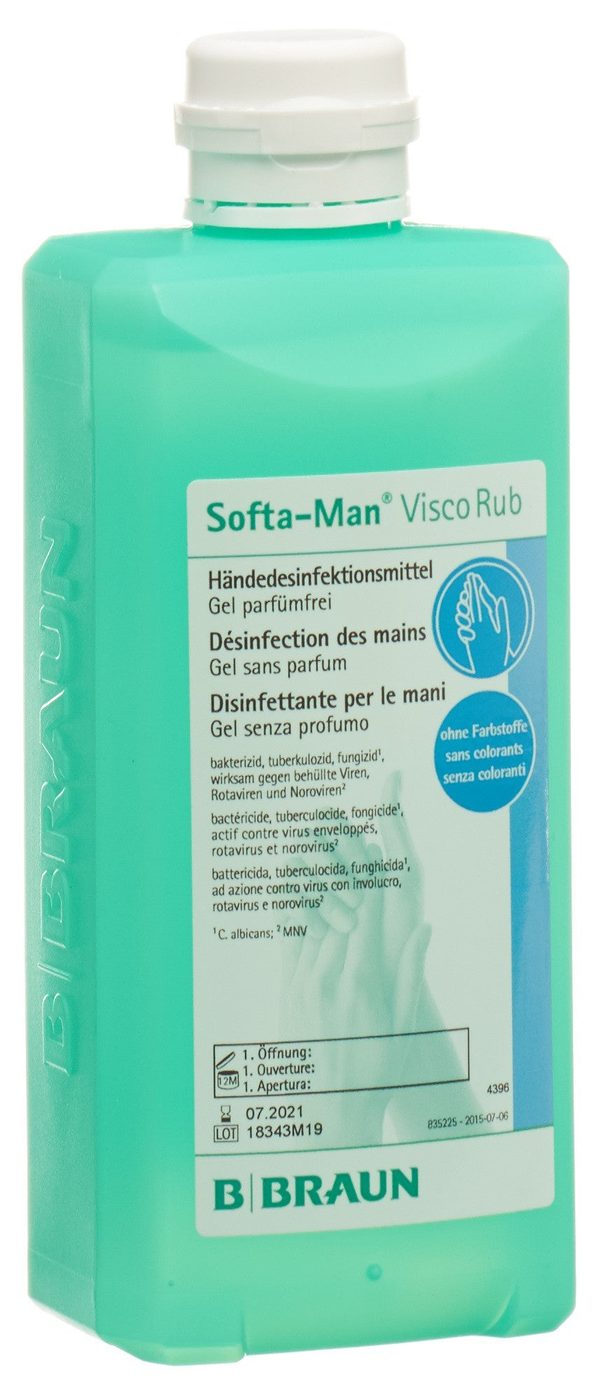 SOFTA-MAN VISCORUB Désinfectant Mains Gel 500 ml | Hygiène & Protection