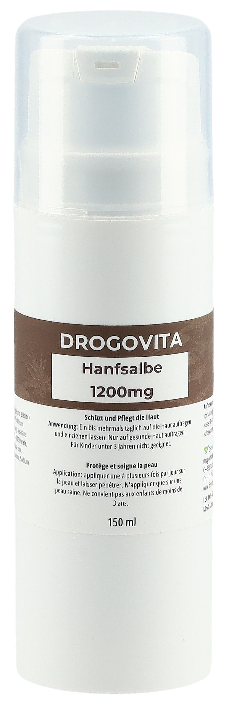 DROGOVITA Pommade Chanvre 1200mg Soulagement Douleur | 150ml