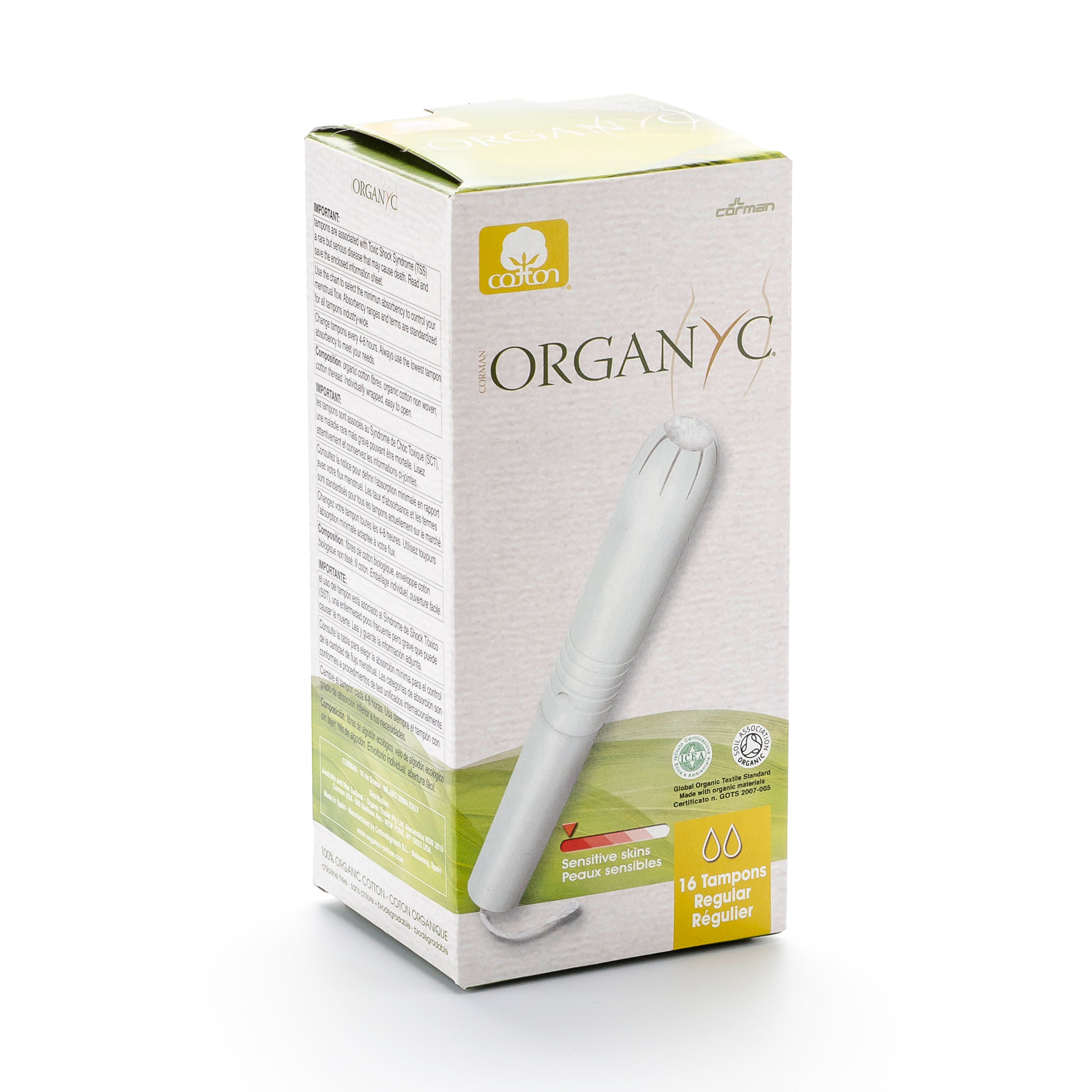 ORGANYC Tampons Réguliers avec Applicateur 16 Pièces | Confort & Protection