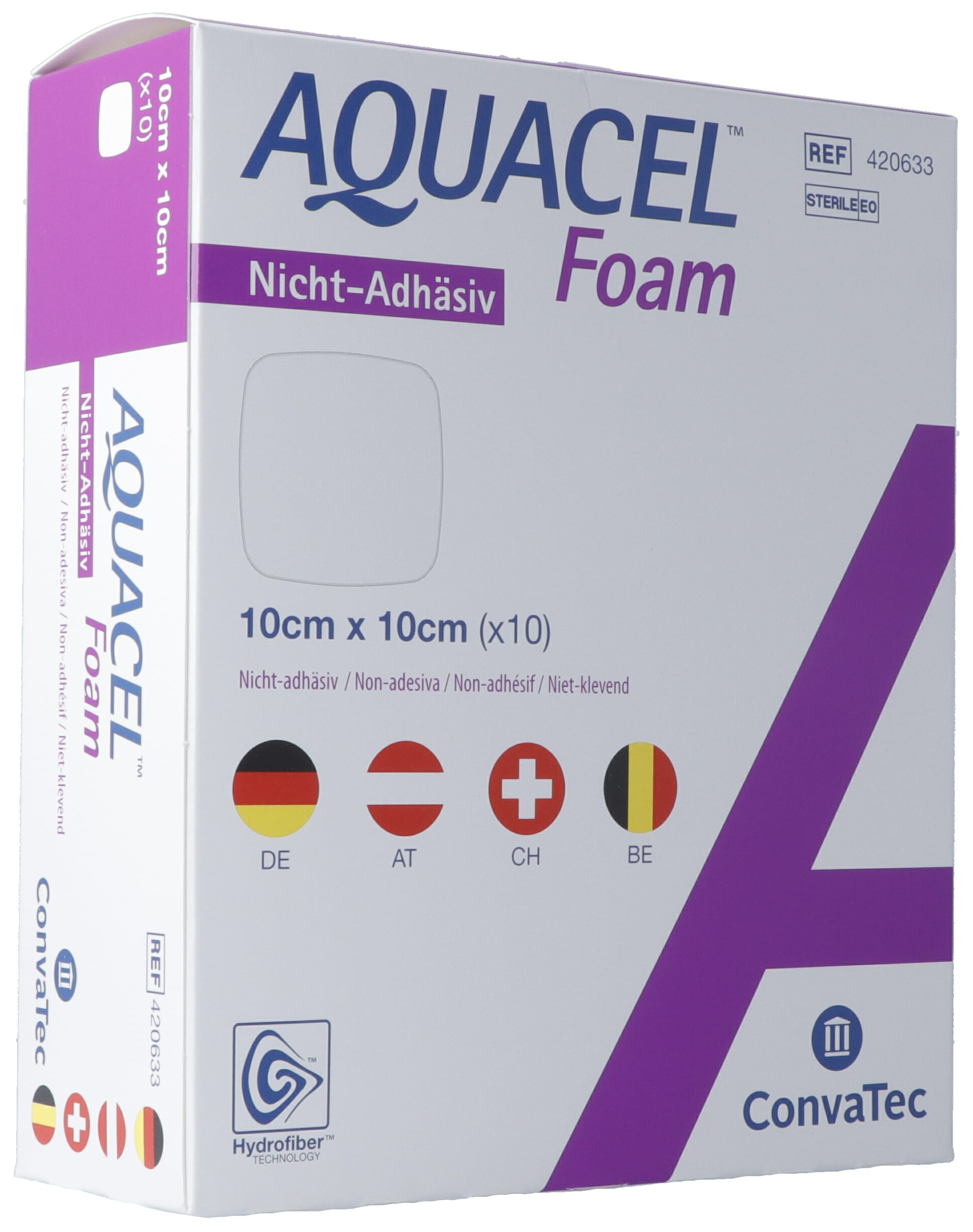 AQUACEL Foam Pansement Hydrocellulaire Non-Adhésif 10x10cm 10 Pièces