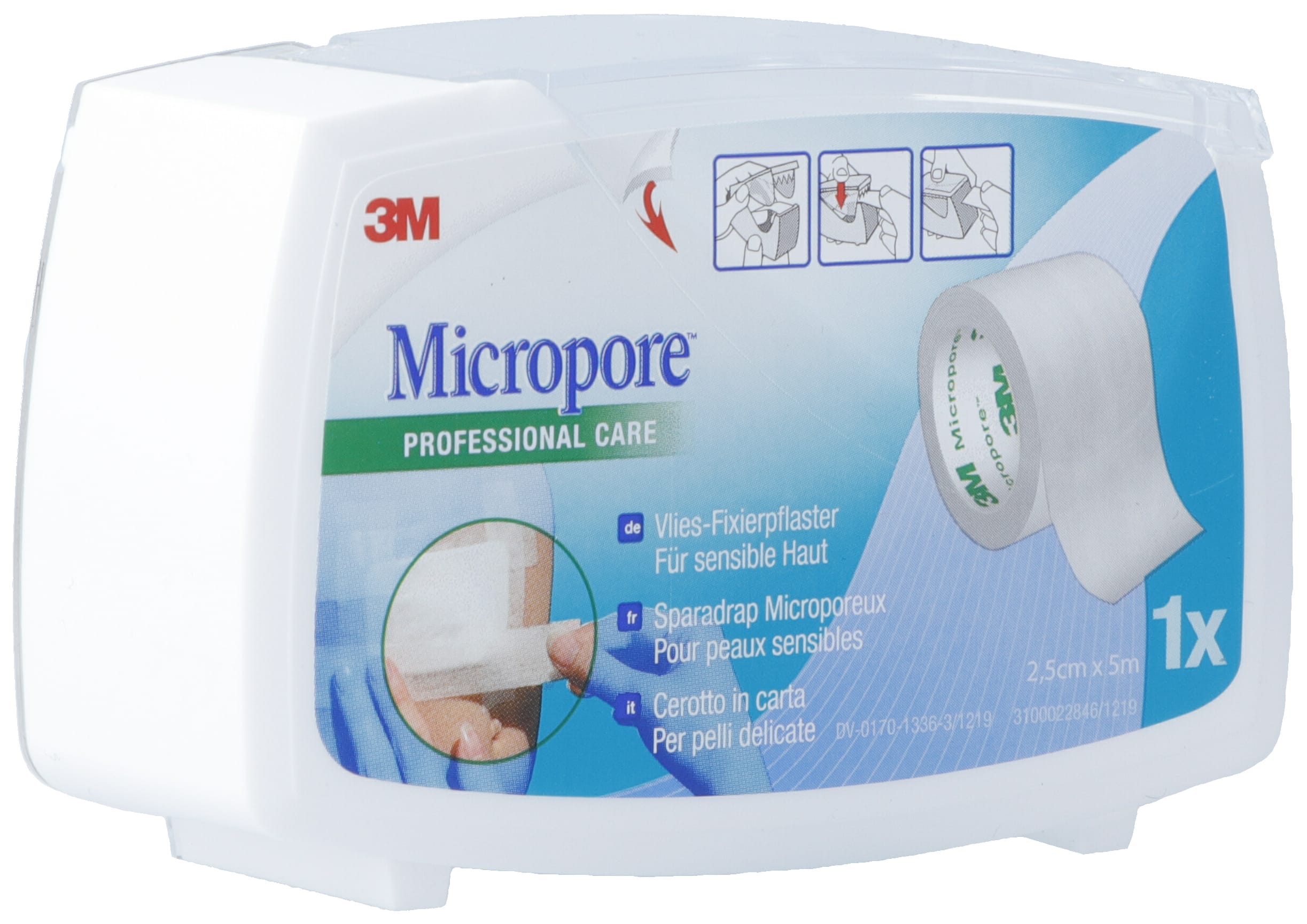3M MICROPORE VLIES a disp 25mmx5m blanc