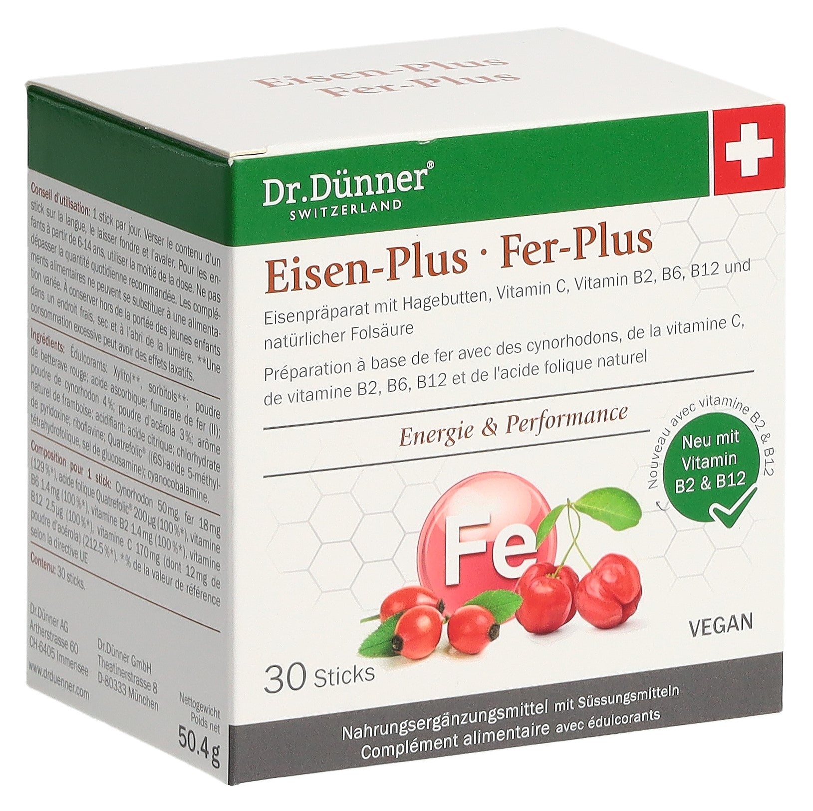 DÜNNER Fer-Plus Stick 30 Pièces | Complément Fer Essentiel