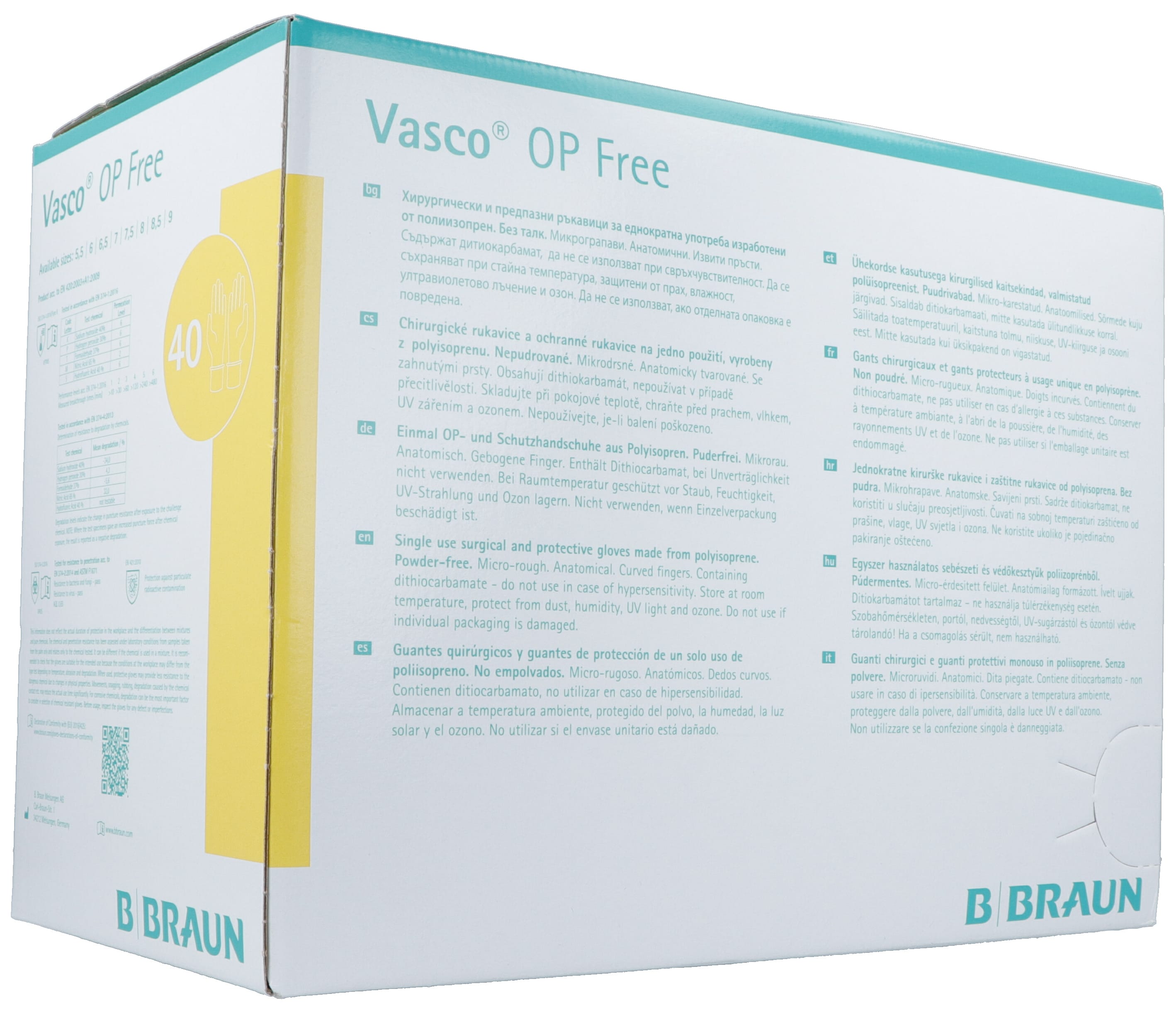 VASCO OP FREE gant Gr6.5 stérile s latex 40 paire