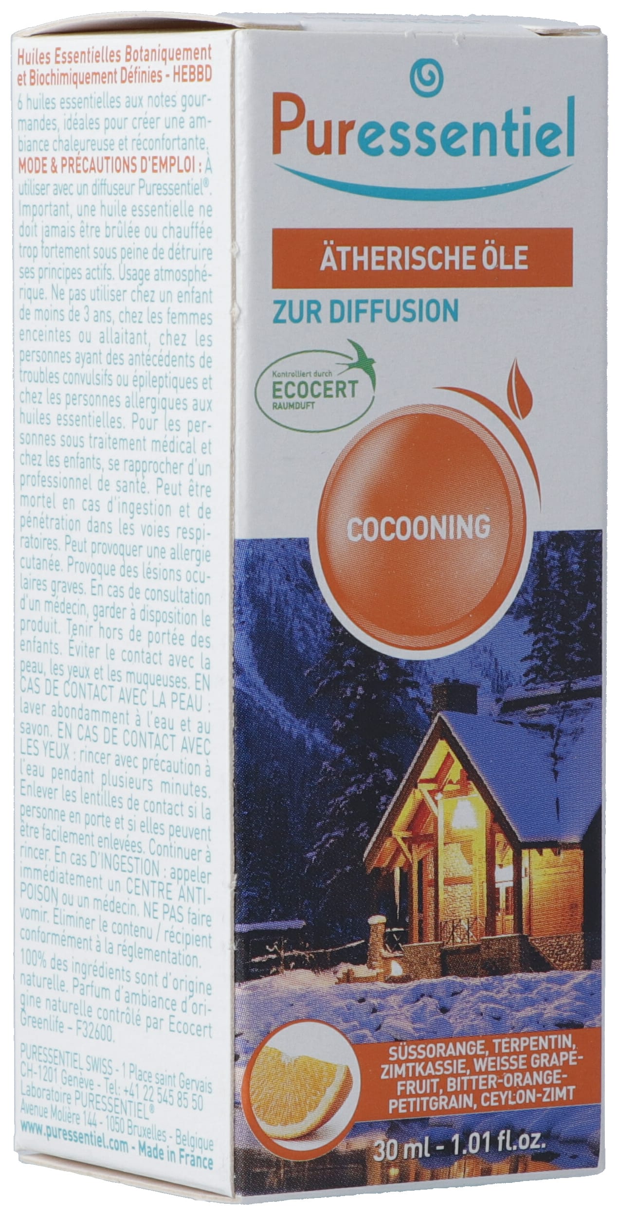Puressentiel Diffuseur Cocooning Huile Essentielle 30 ml | Ambiance Apaisante