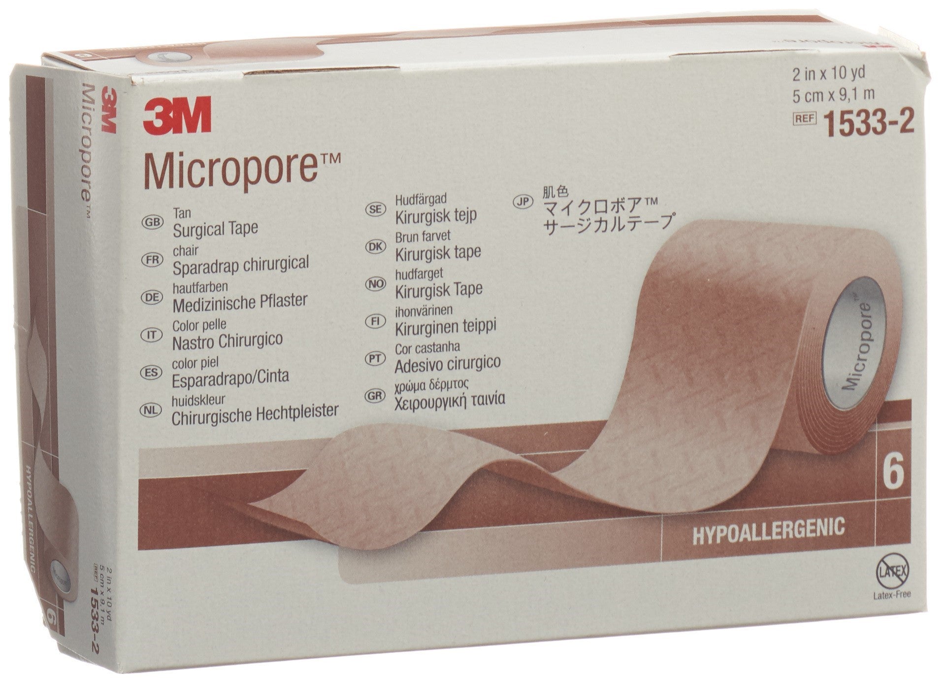 3M MICROPORE sparadr s disp 50mmx9.14m ch 6 pce