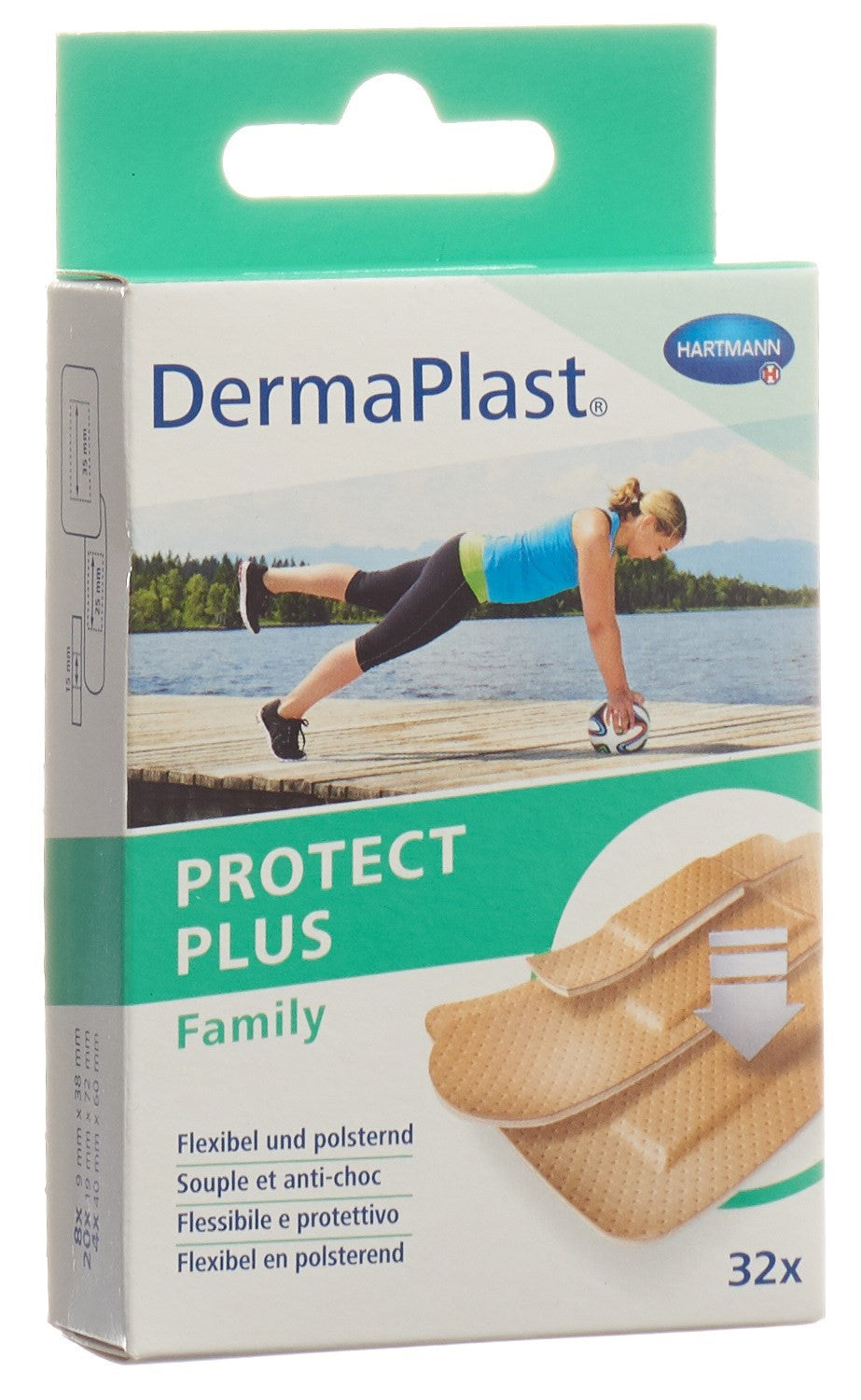 DERMAPLAST ProtectPlus Pansements Famille 3 Tailles 32 Pièces | Soin Essentiel