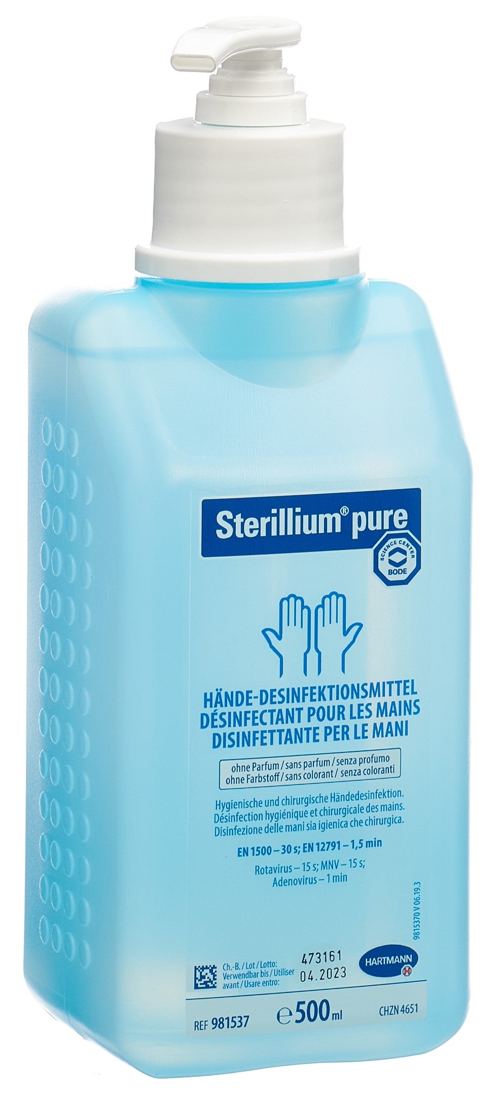 STERILLIUM Pure Solution Désinfectante Mains avec Pompe 500 ml Hygiène Sûre