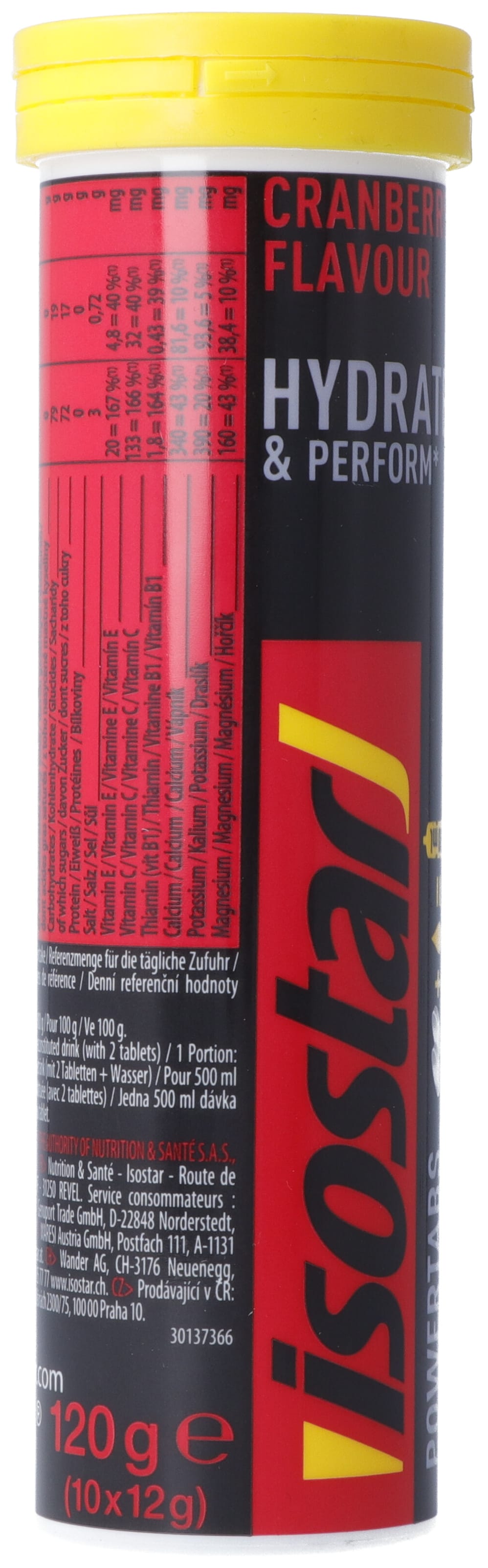 ISOSTAR Power Tabs Cranberry 10 comprimés effervescents | Énergie