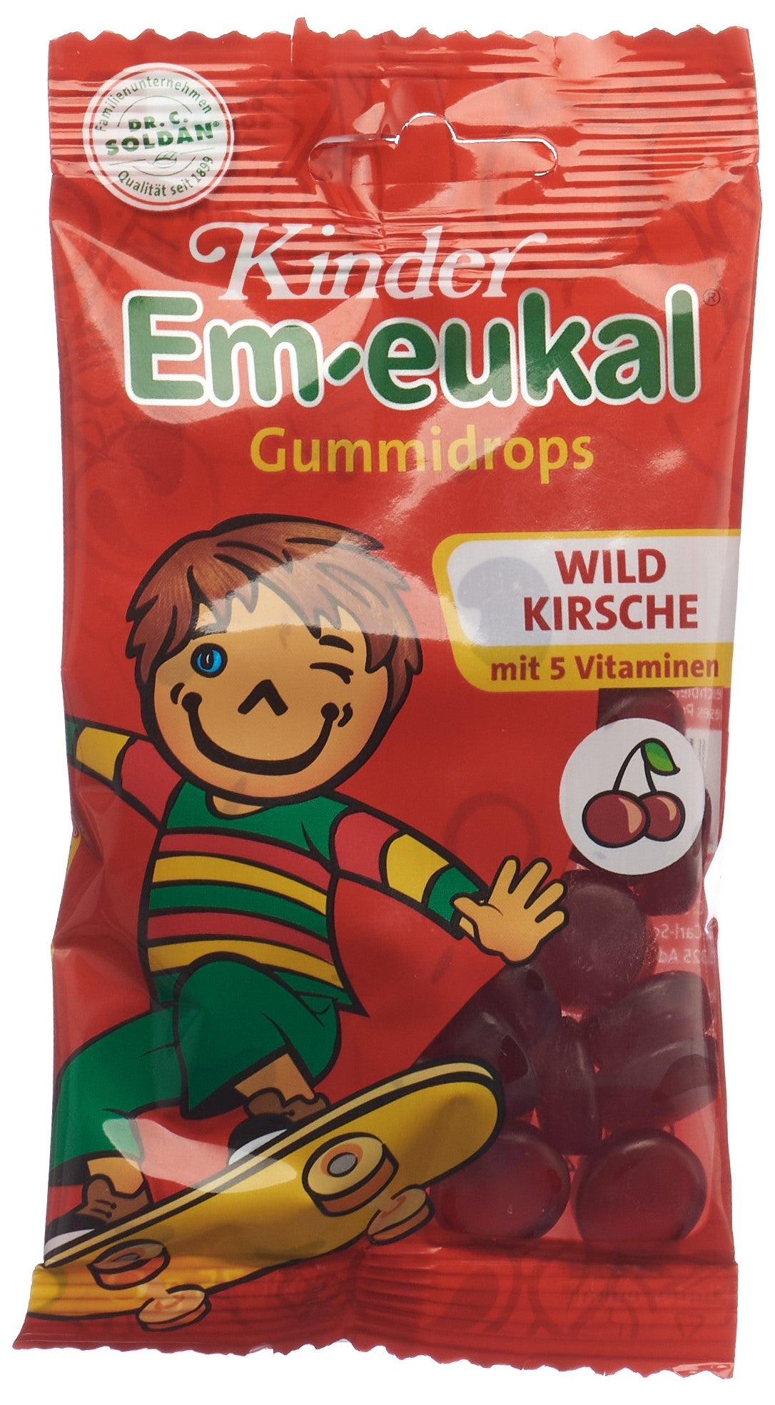 Soldan Em-Eukal Enfants Gommes Cerise Sauvage Soulagement Gorge | 75 g
