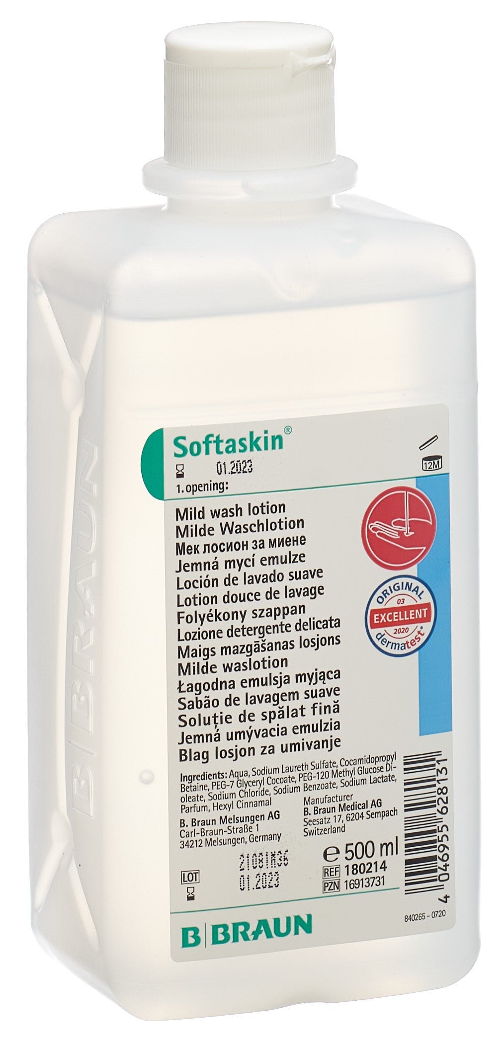 SOFTASKIN EU Crème Hydratante Apaisante 500 ml
