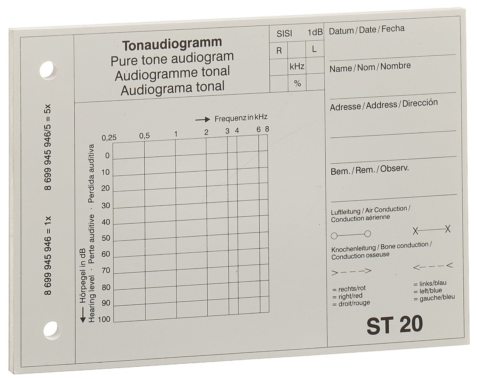 MAICO Bloc Audiogramme ST Modèle 20 | Professionnel