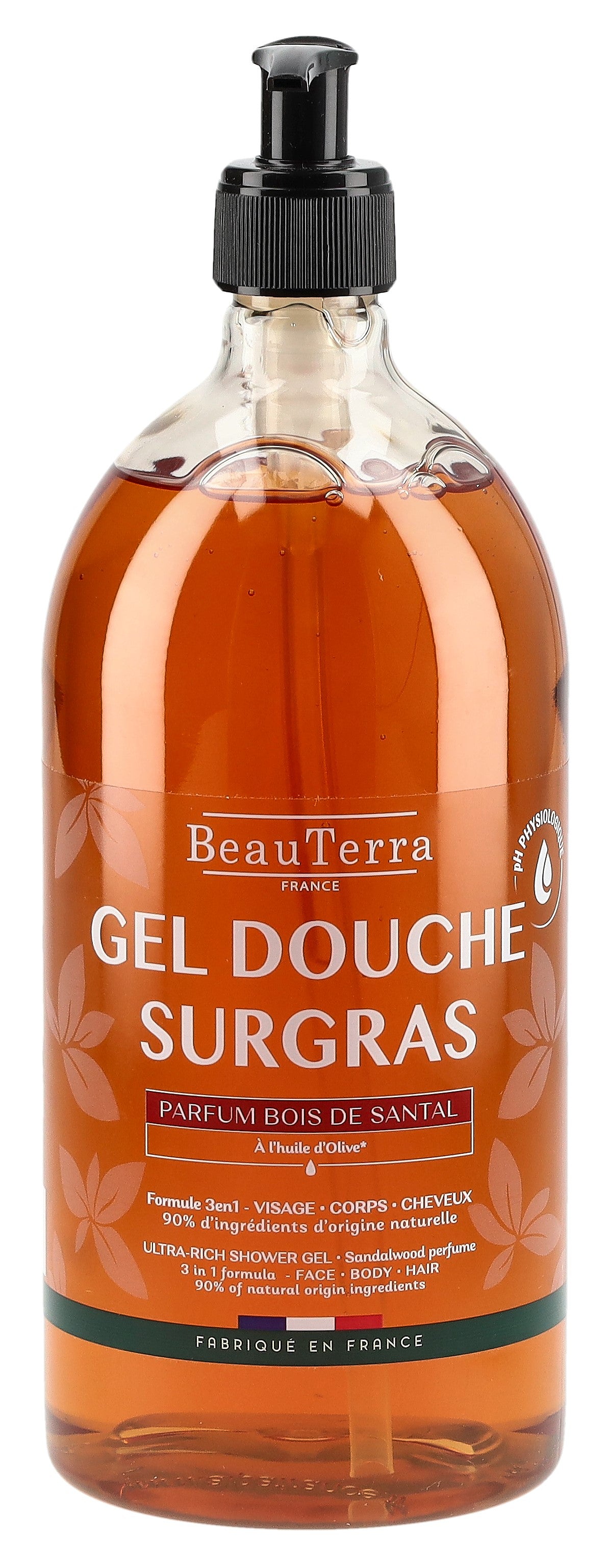 BEAUTERRA Gel Douche Surgras Bois de Santal Douceur Intense | 1000 ml