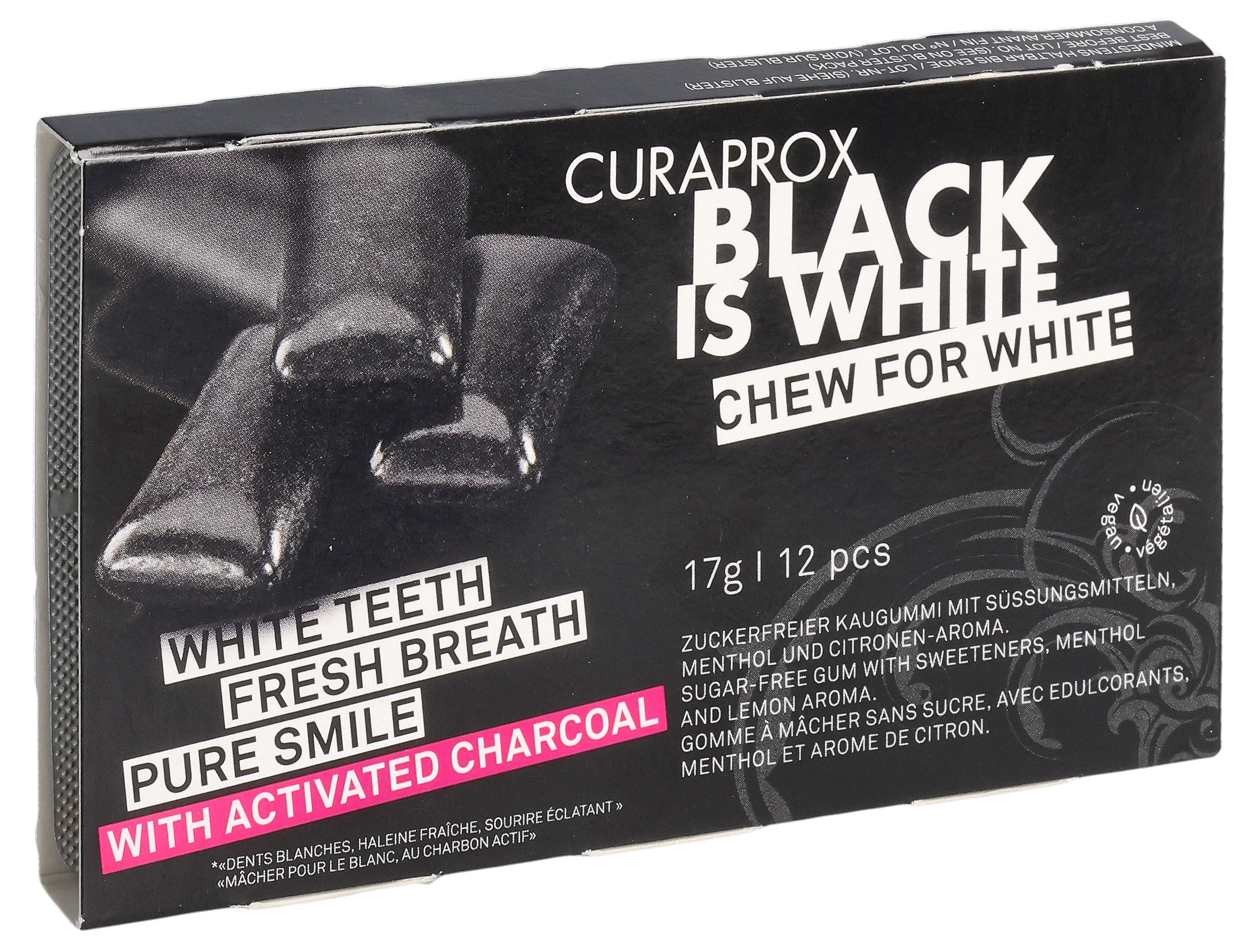 CURAPROX Black is White Gommes à Mâcher Blancheur 12 Pièces
