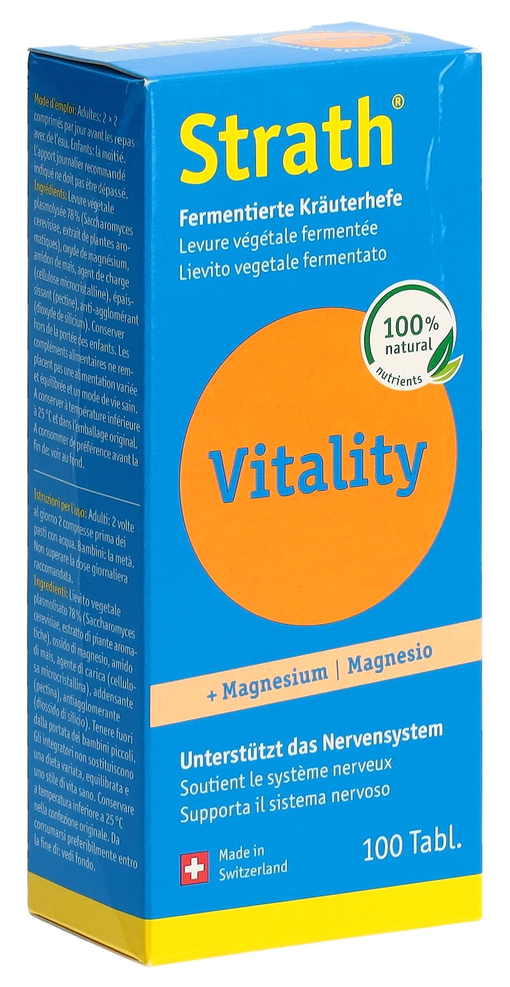 STRATH Vitality Complément Alimentaire Énergie 100 comprimés