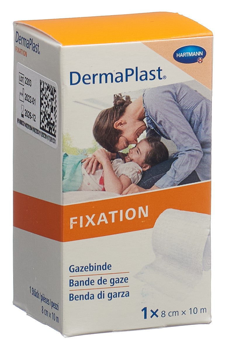 DERMAPLAST Bande Gaze Tissée 8 cm x 10 m | Soin Blessures & Cicatrisation