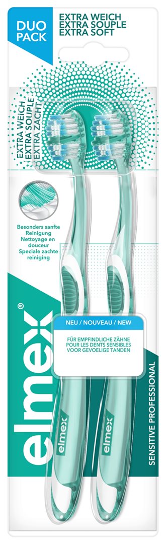 ELMEX SENSITIVE PROFESSIONAL Brosse à Dents Duo 2 Pièces | Douceur & Protection