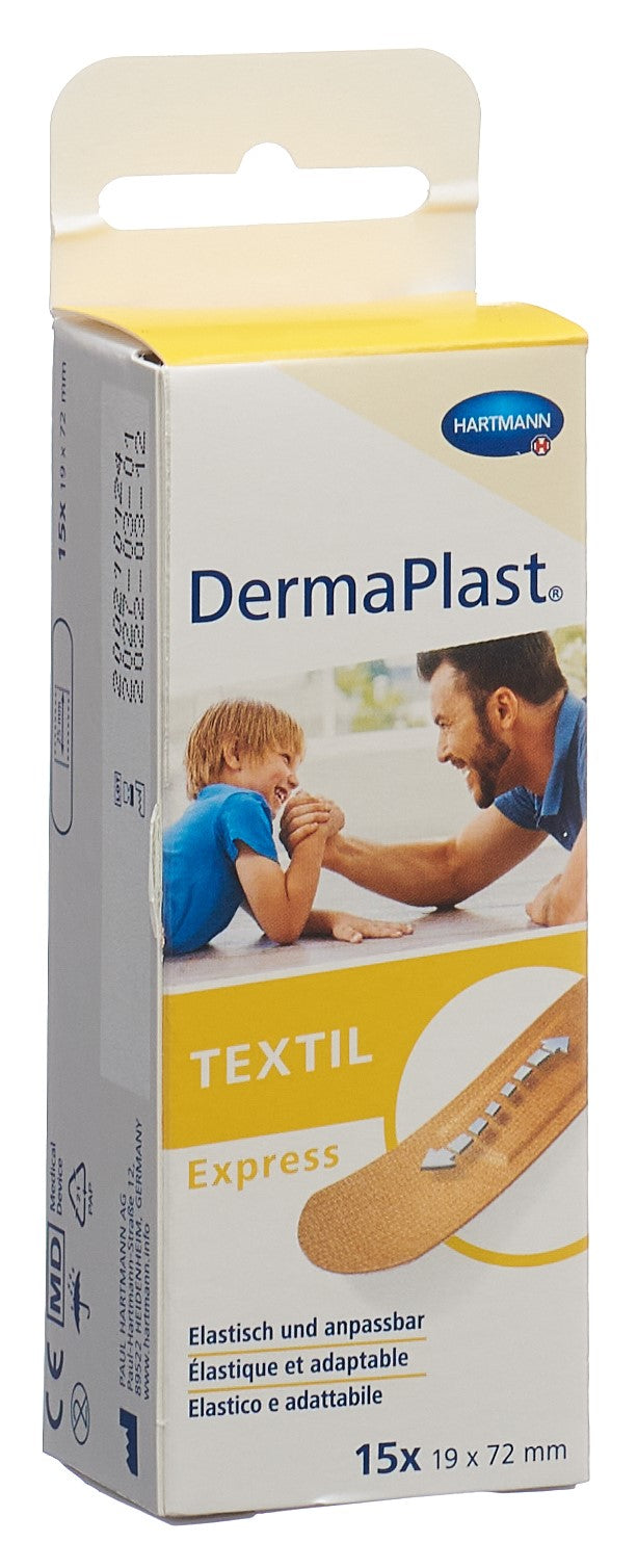 DERMAPLAST Pansements Textiles Express 19x72mm 15 pièces | Soin Rapide