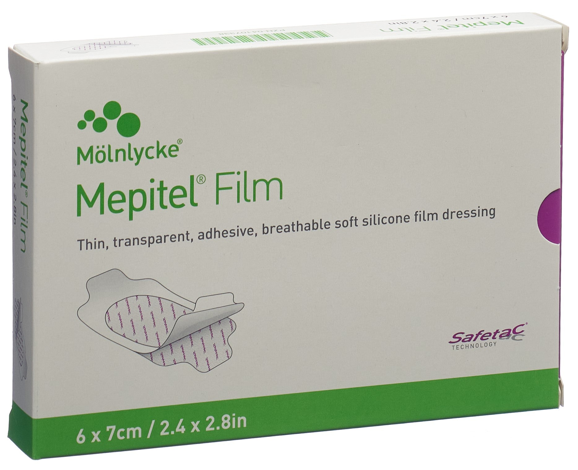 Mölnlycke Mepitel Film Safetac Pansement Doux Cicatrisation | 10 Pièces 6x7cm