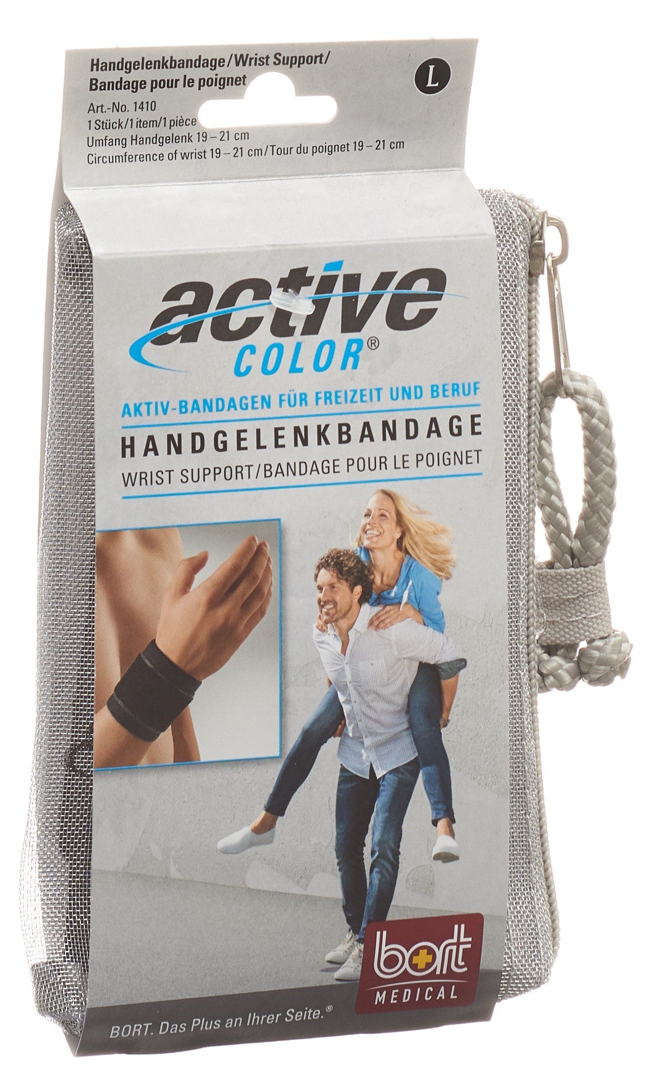 BORT ActiveColor Bandage Poignet Noir M (19cm) - Soutien & Confort