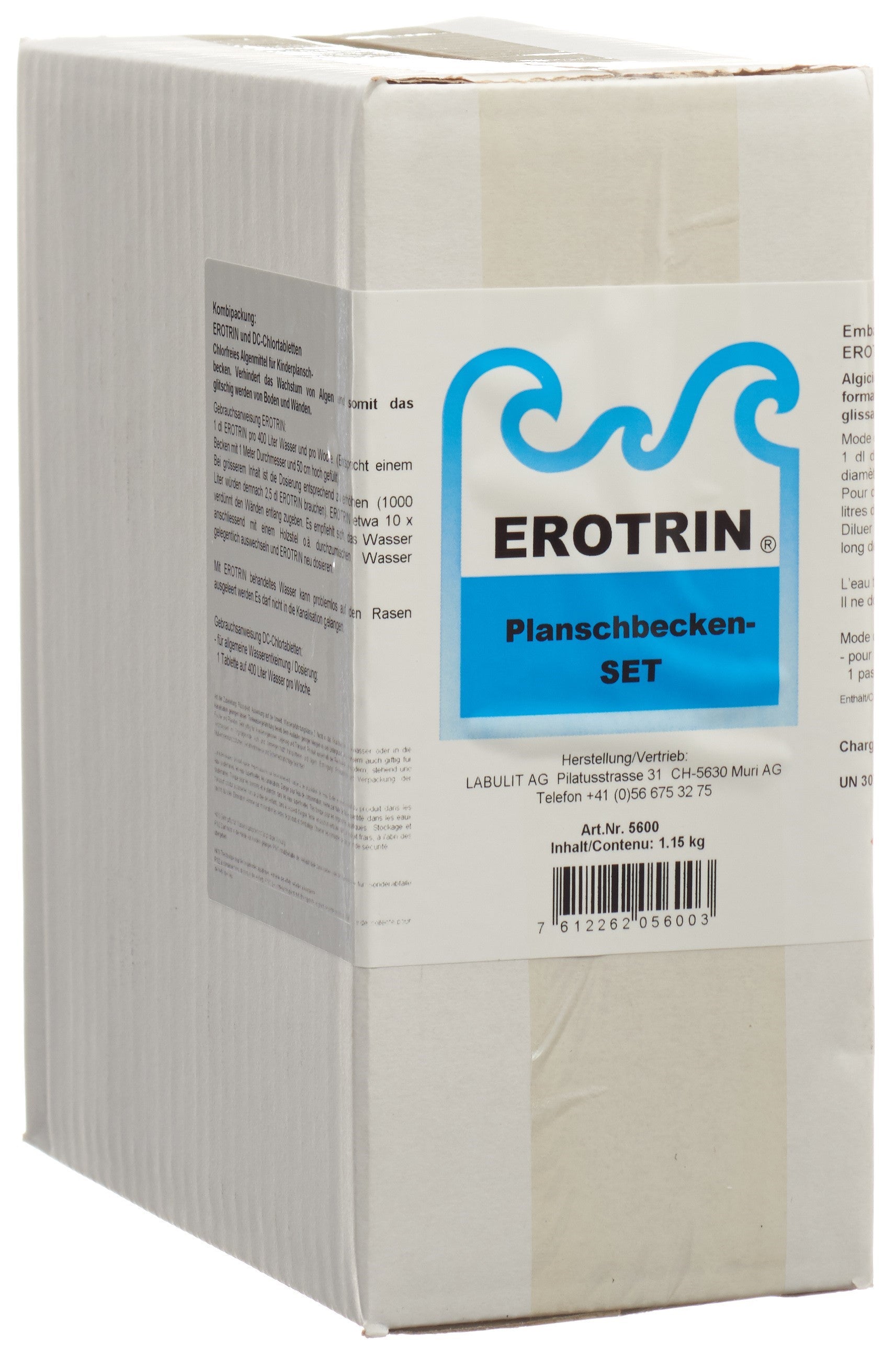 EROTRIN Set Bassins Algicide Chlore 1.2 kg | Traitement Eau Piscine Efficace
