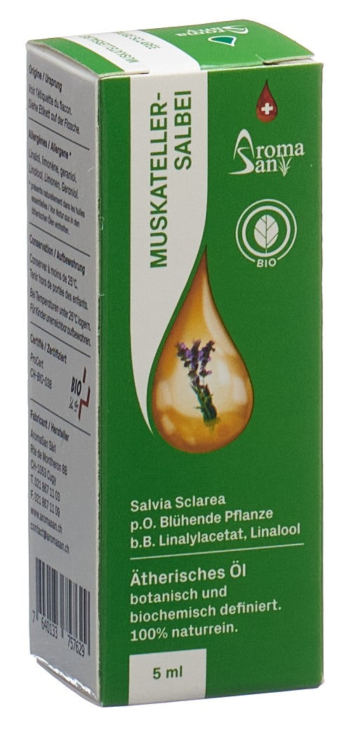 AROMASAN Huile Essentielle Sauge Sclarée Bio 5 ml | Bien-être Femme