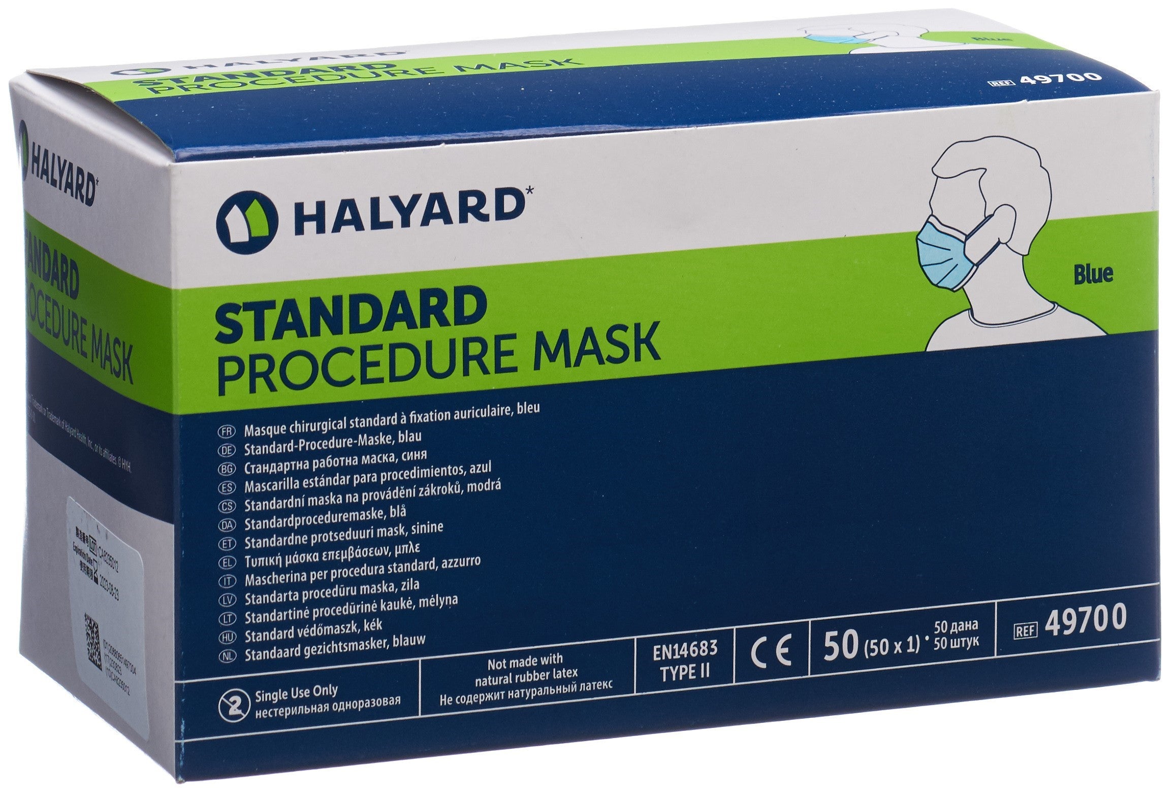 Halyard Masques de Protection Type IIR 50 Pièces | Confort & Sécurité