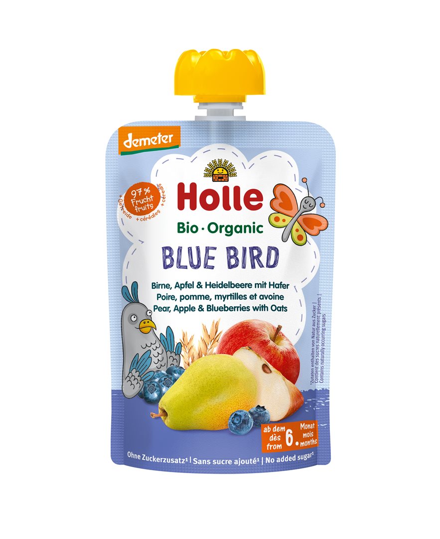 Holle Bio Pouchy Poire Pomme Myrtille Avoine 100 g Bio