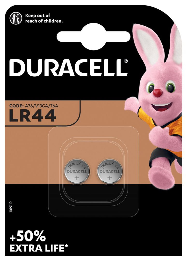 Duracell Pile Bouton LR44 1.5V pour Montre & Calculatrice - Lot de 2