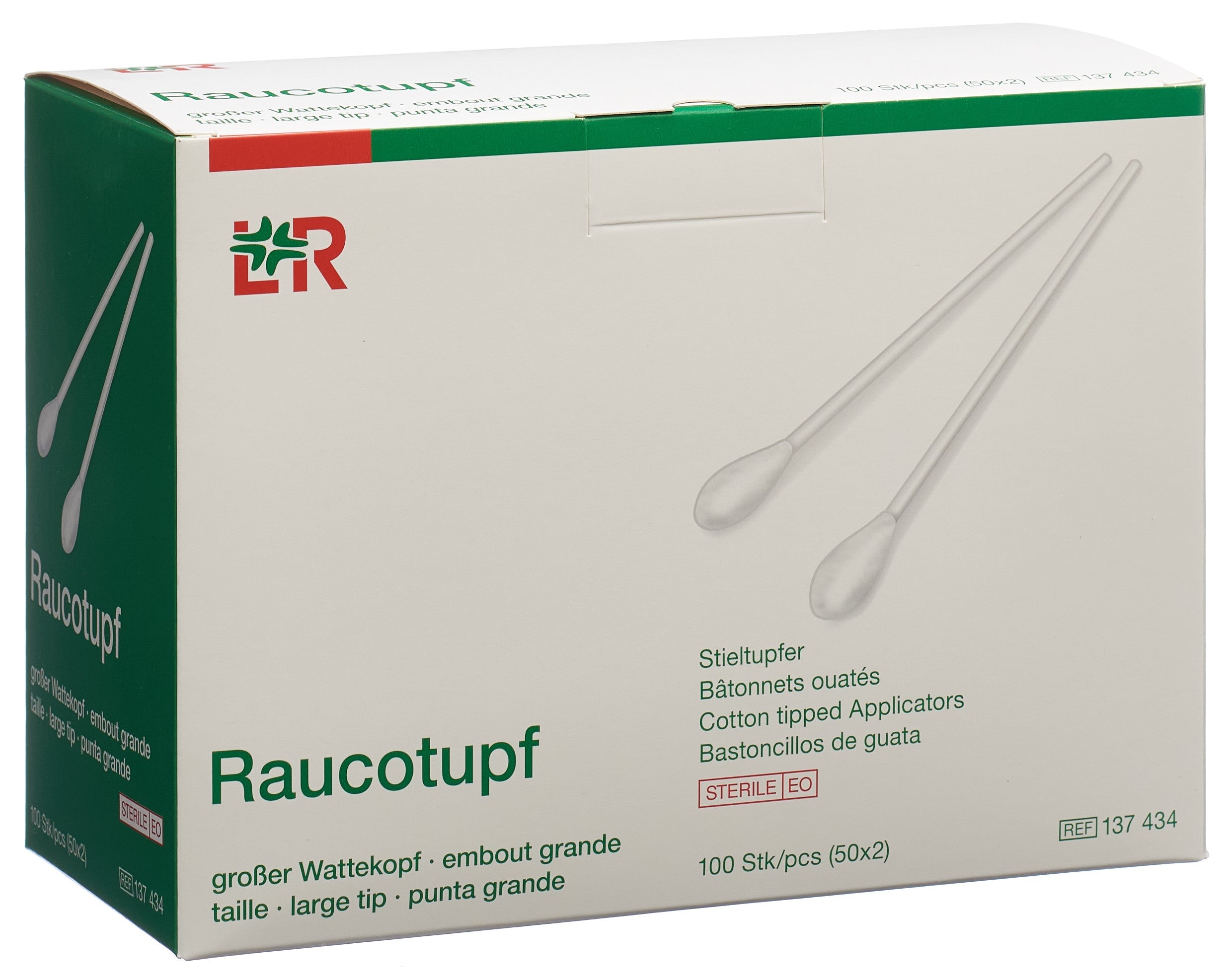 RAUCOTUFF Bâtonnets Coton Stériles 15cm | Lot 100 Pièces