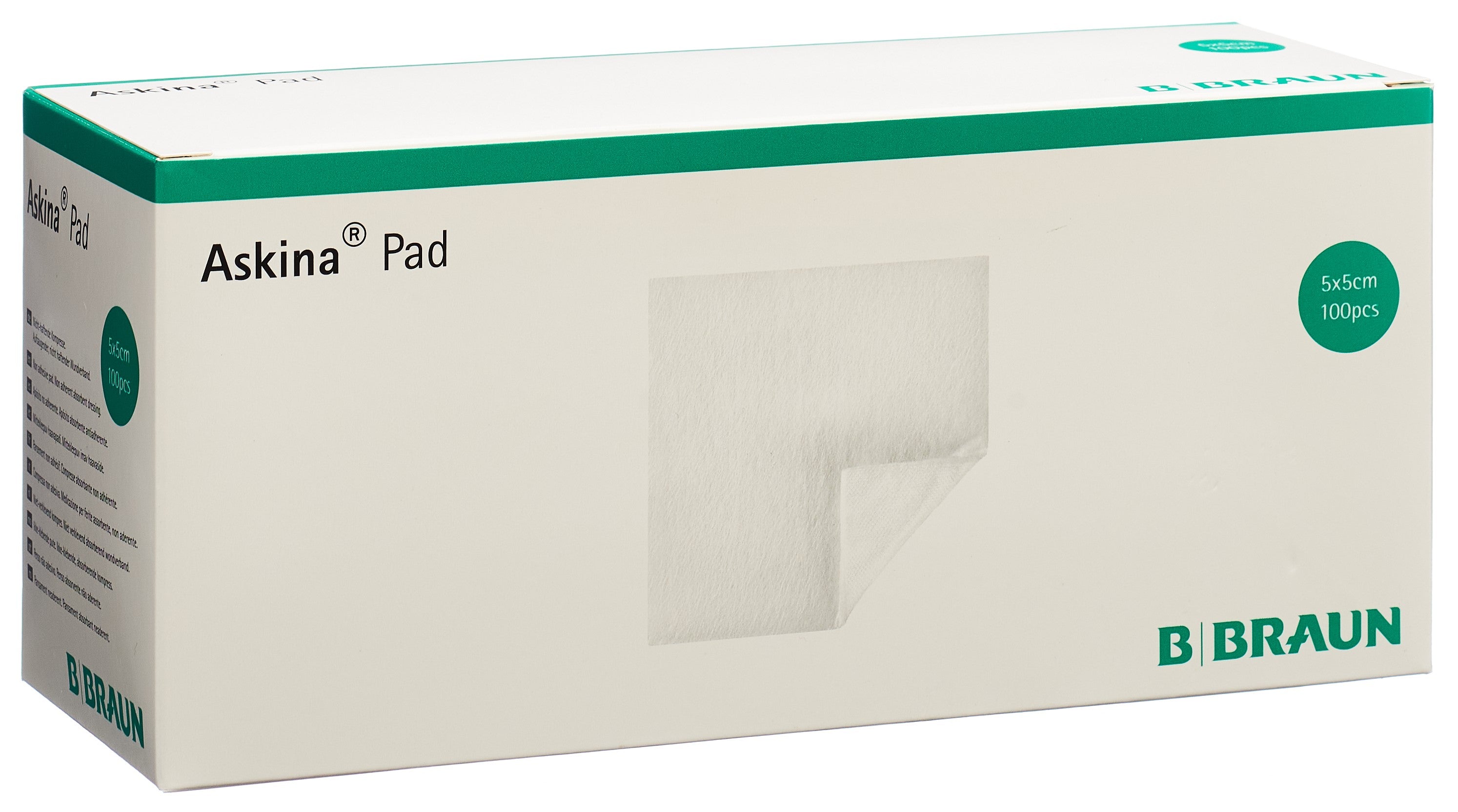 Askina Pad Compresse Non-Tissée 5x5cm Douceur & Absorption | Boîte 100 pièces