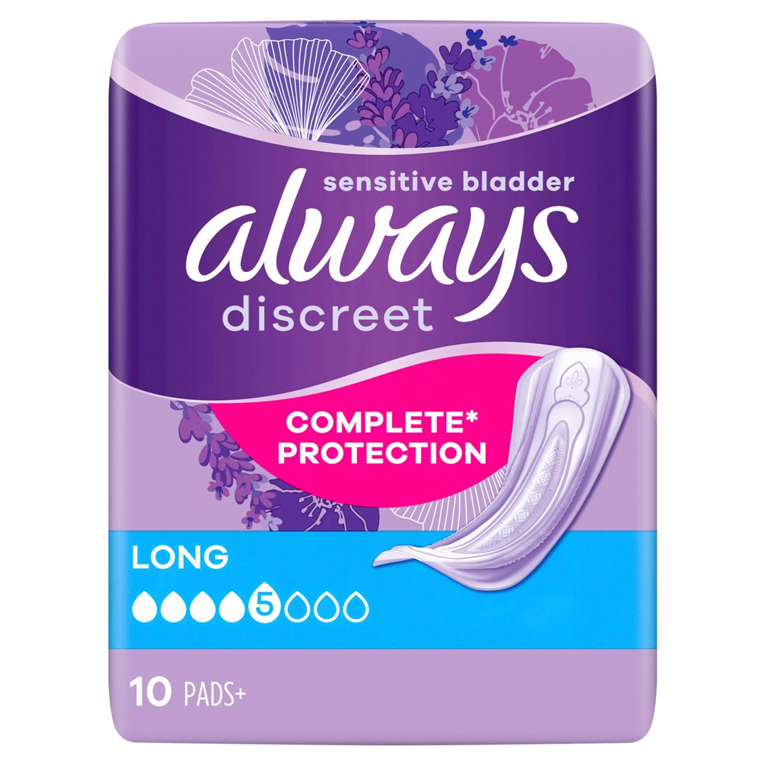 ALWAYS Discreet Protections Longues Incontinence 10 Pièces
