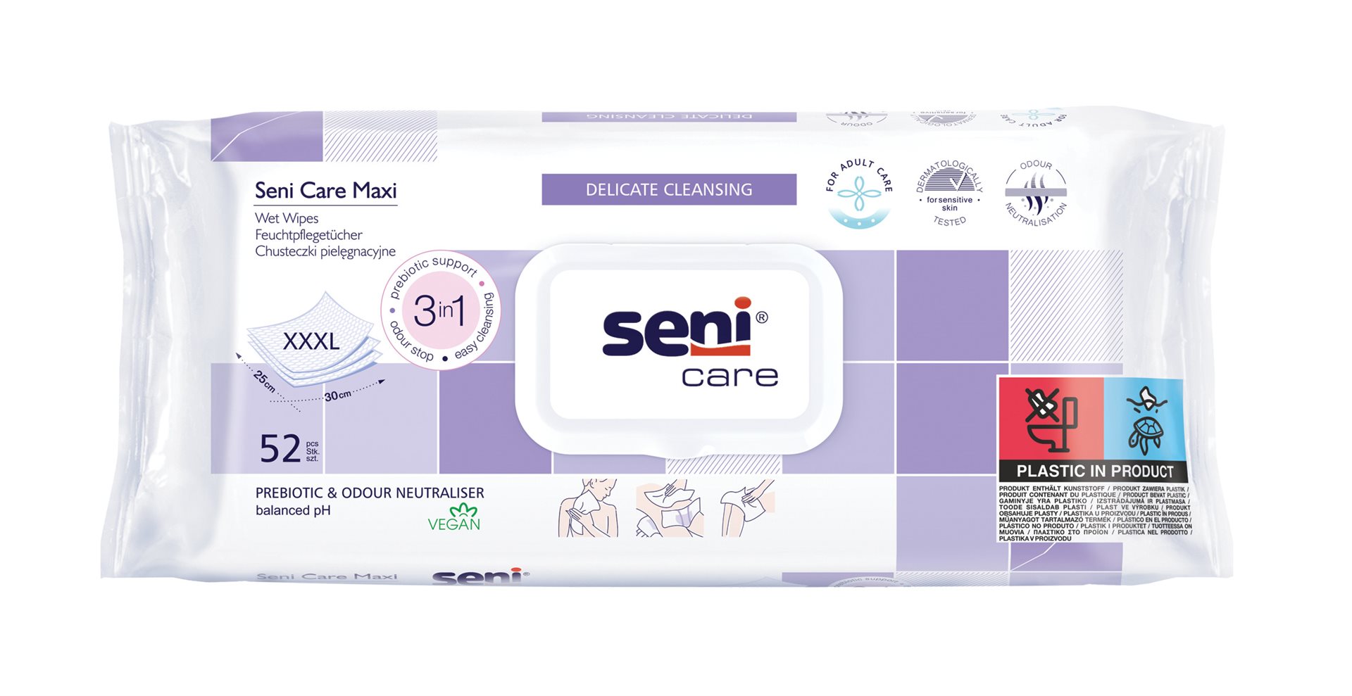 SENI Care Lingettes Humides XXXL Maxi 52 Pièces | Confort & Hygiène