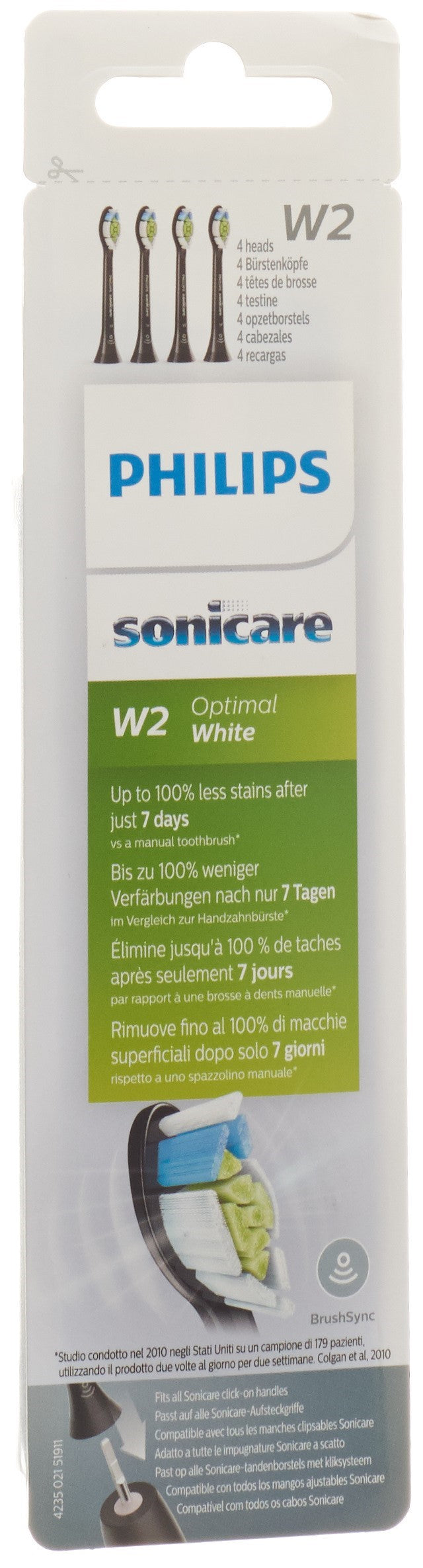 PHILIPS Sonicare OptimalWhite Brossette Blancheur | Lot 4 Pièces