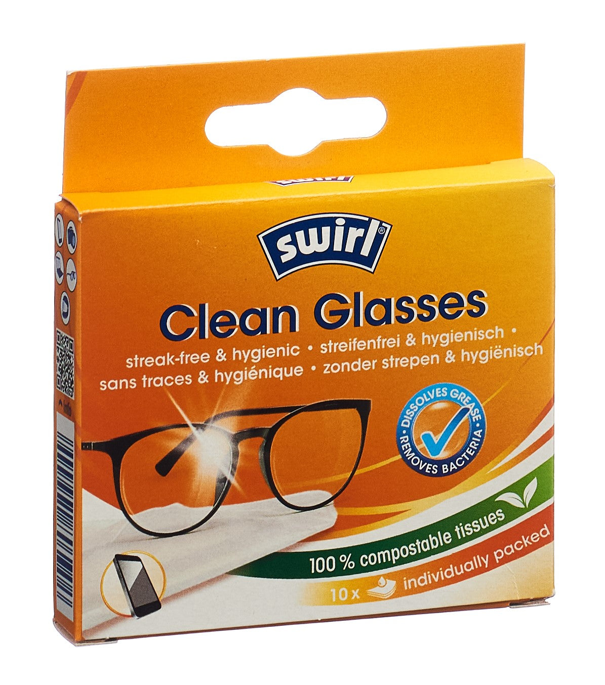 SWIRL Lingettes Nettoyantes Lunettes Anti-Buée 10 Pièces